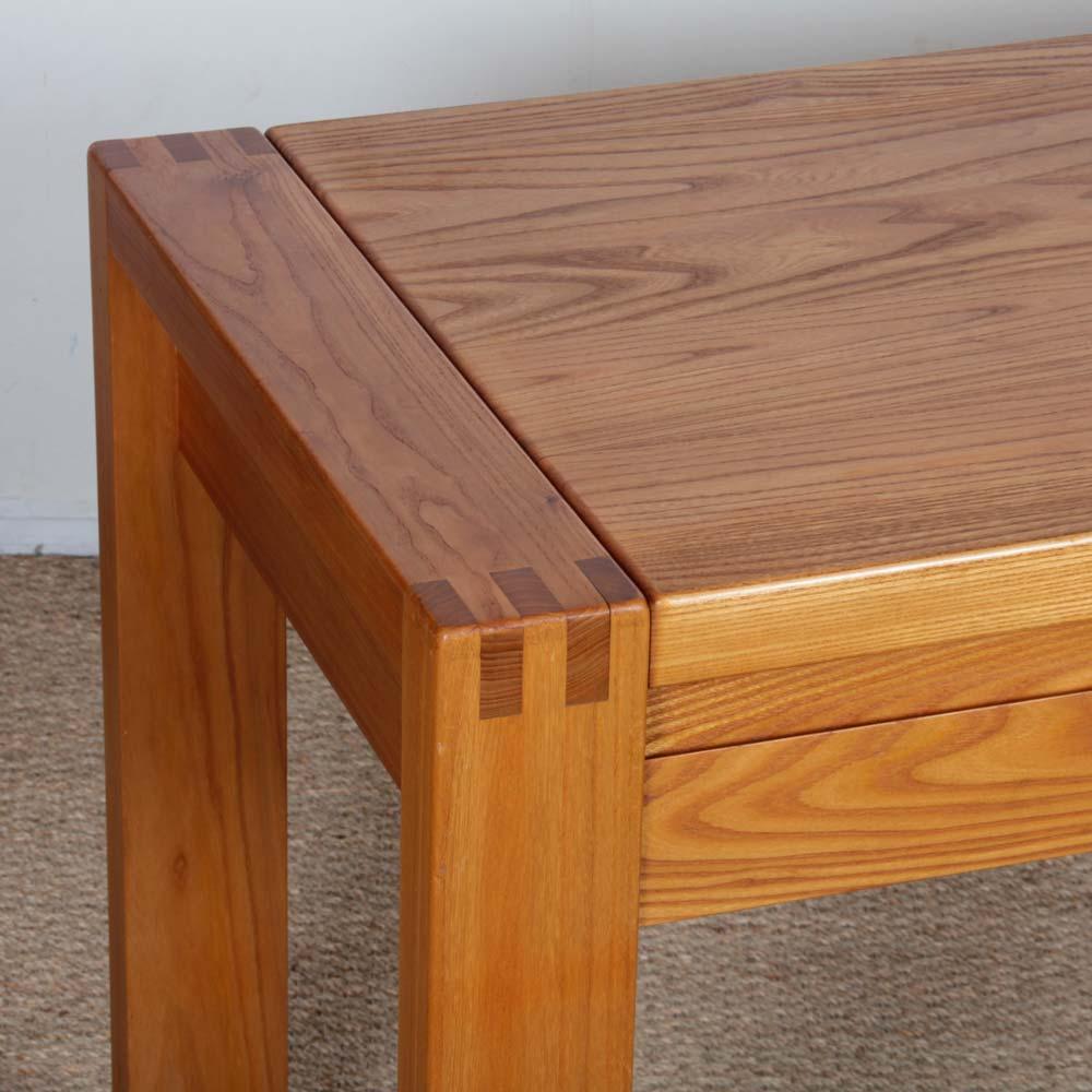 French Elm desk produced by Maison Regain, 1980s For Sale