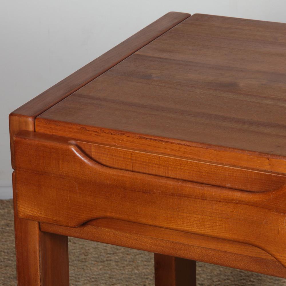 French Elm desk produced by Maison Regain, 1980s For Sale