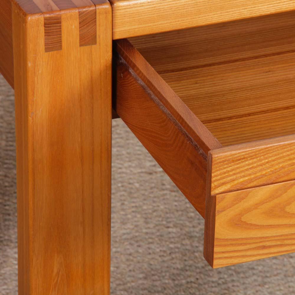 Wood Elm desk produced by Maison Regain, 1980s For Sale
