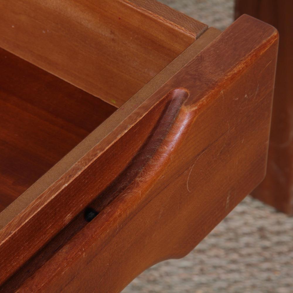 Elm desk produced by Maison Regain, 1980s For Sale 1