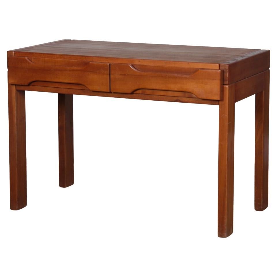 Elm desk produced by Maison Regain, 1980s For Sale