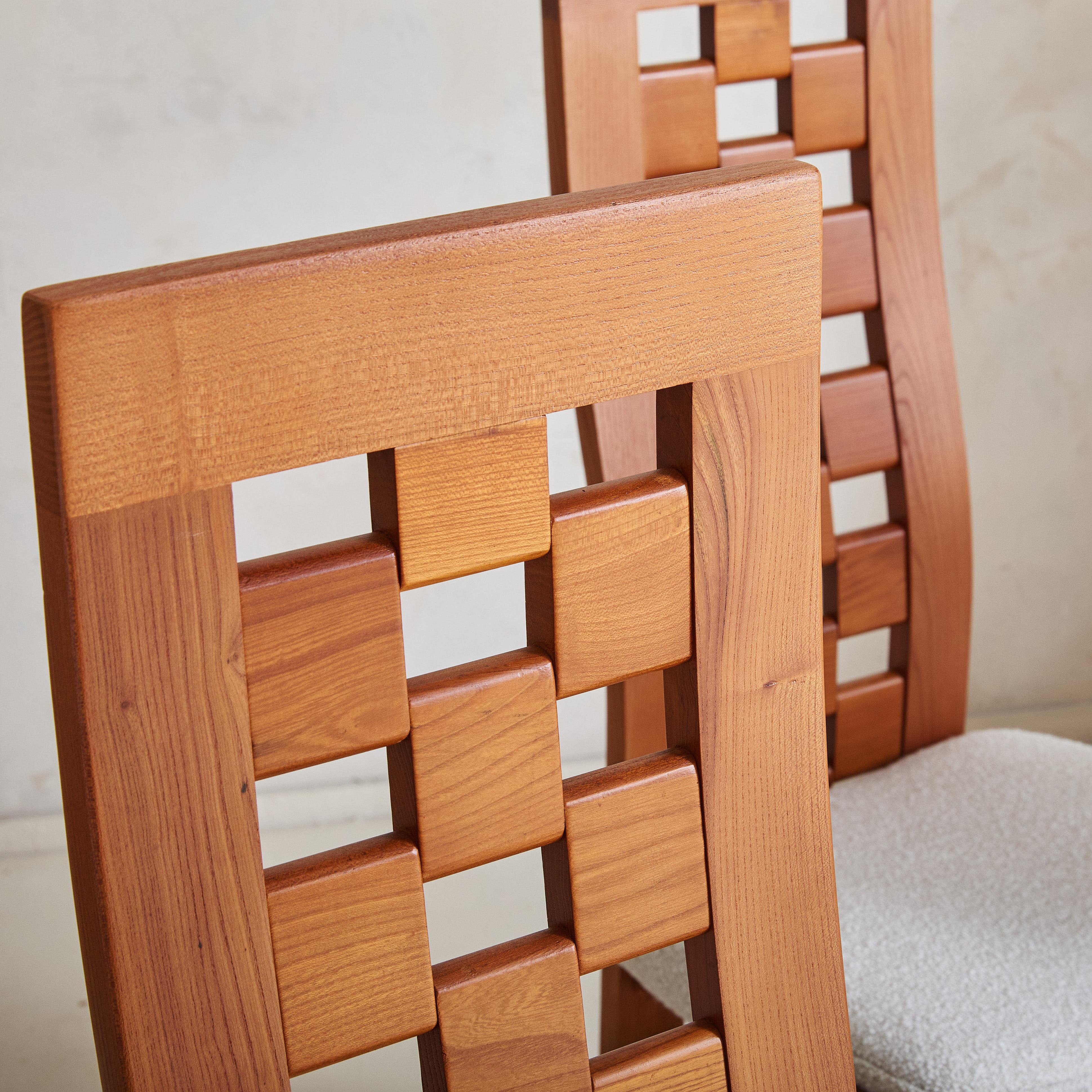Elm Dining Chair Attributed to Maison Regain, 1970s - 8 Available en venta 5
