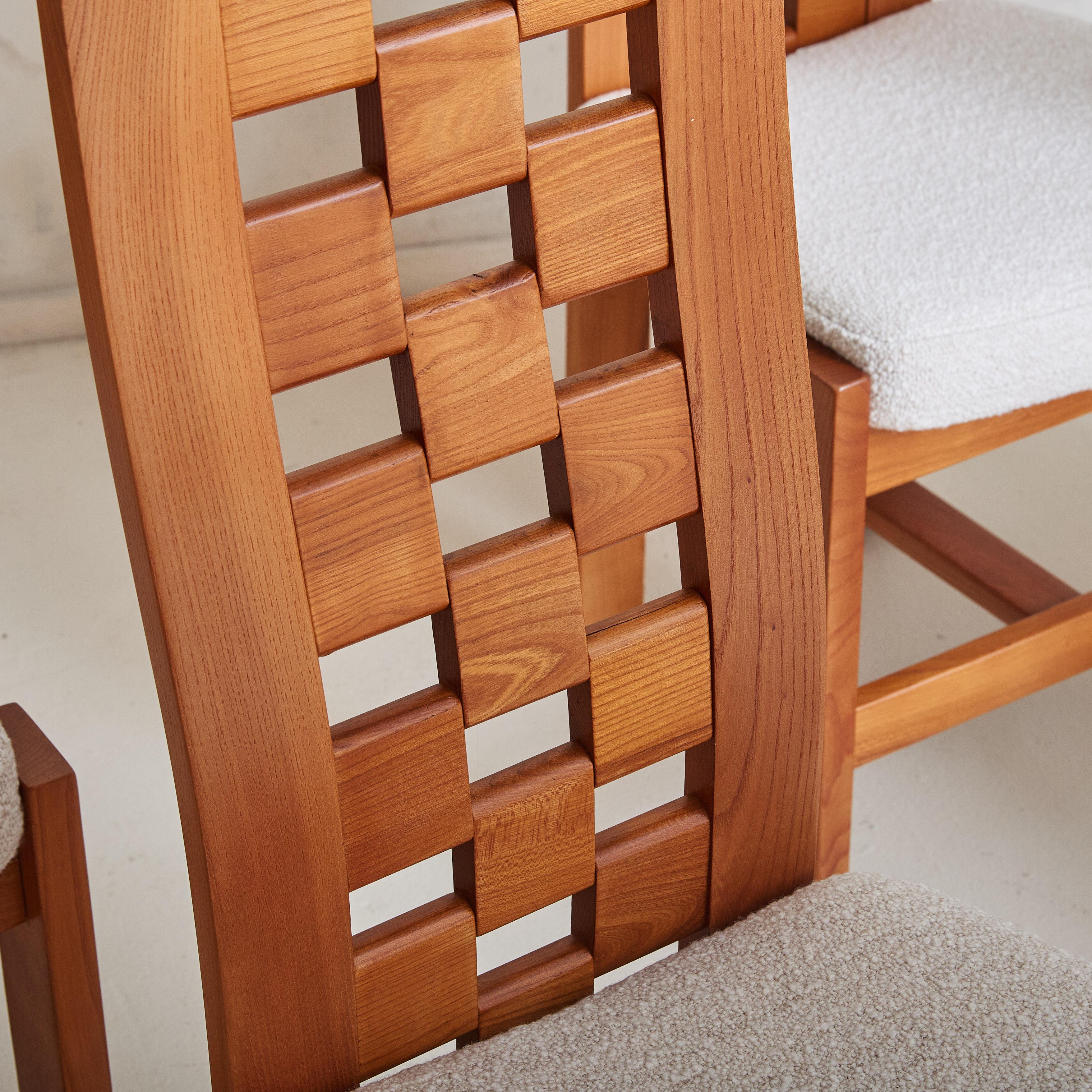 Elm Dining Chair Attributed to Maison Regain, 1970s - 8 Available en venta 6