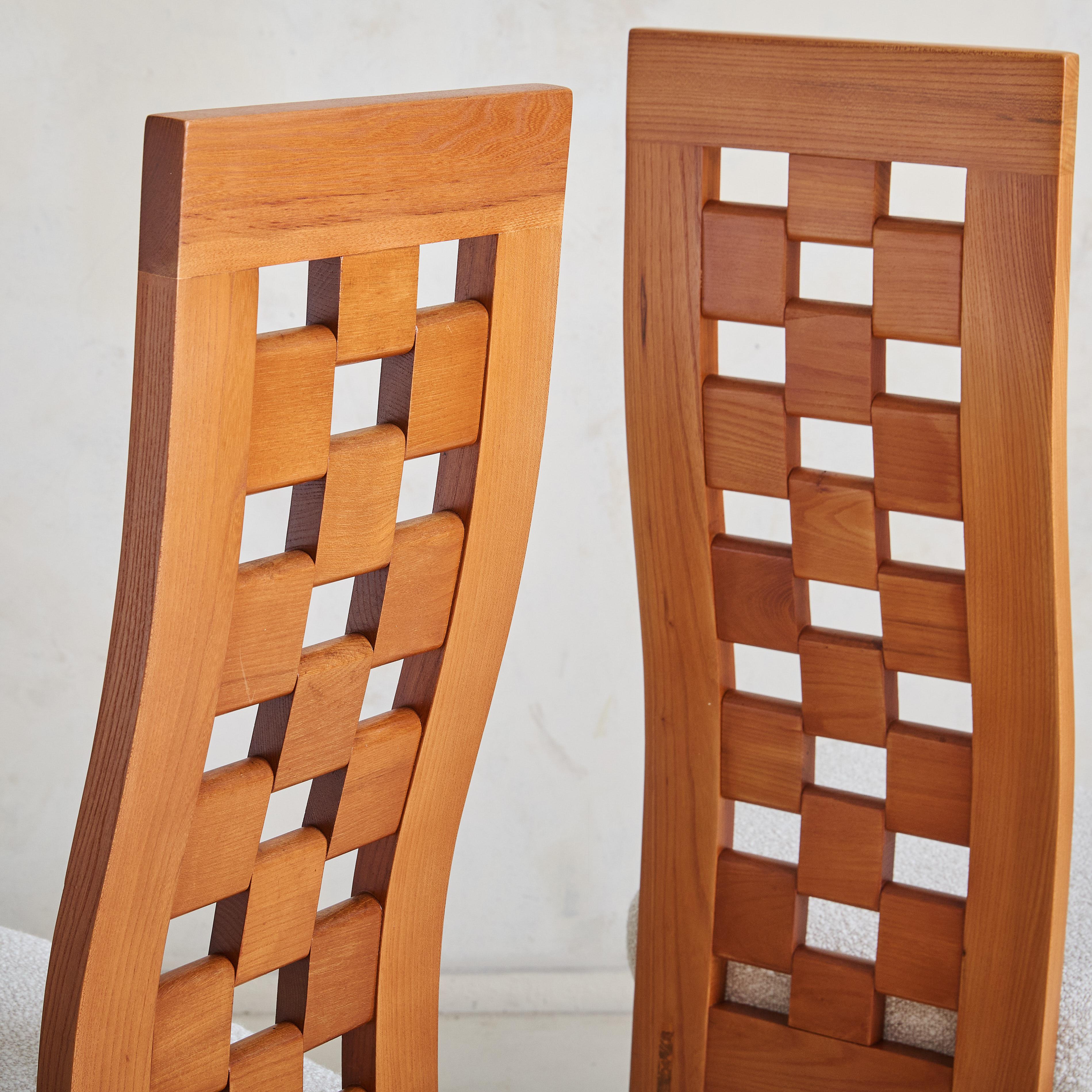 Elm Dining Chair Attributed to Maison Regain, 1970s - 8 Available en venta 1