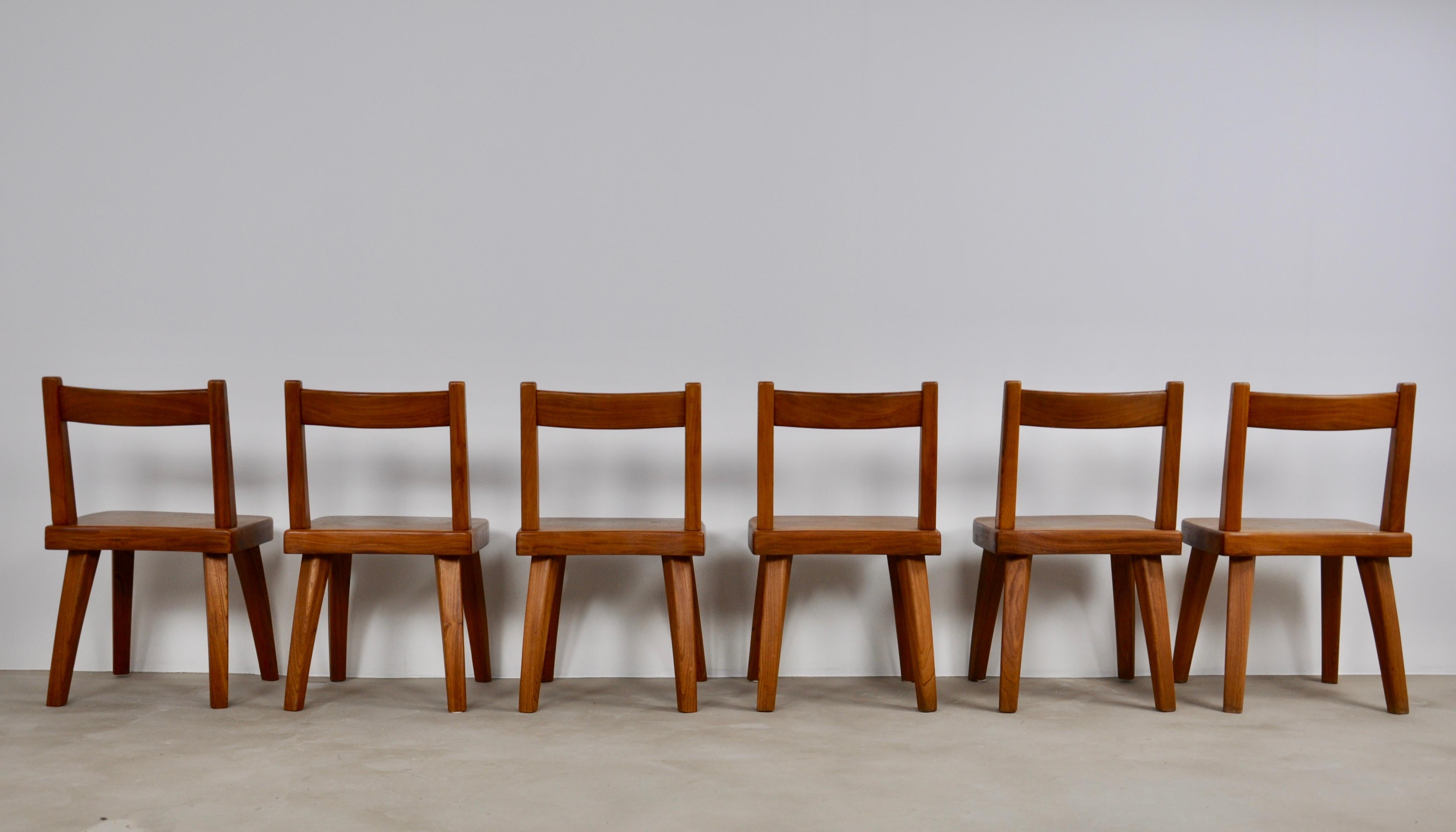 Elm Dining Table and Six Elm Chairs, 1960s 11