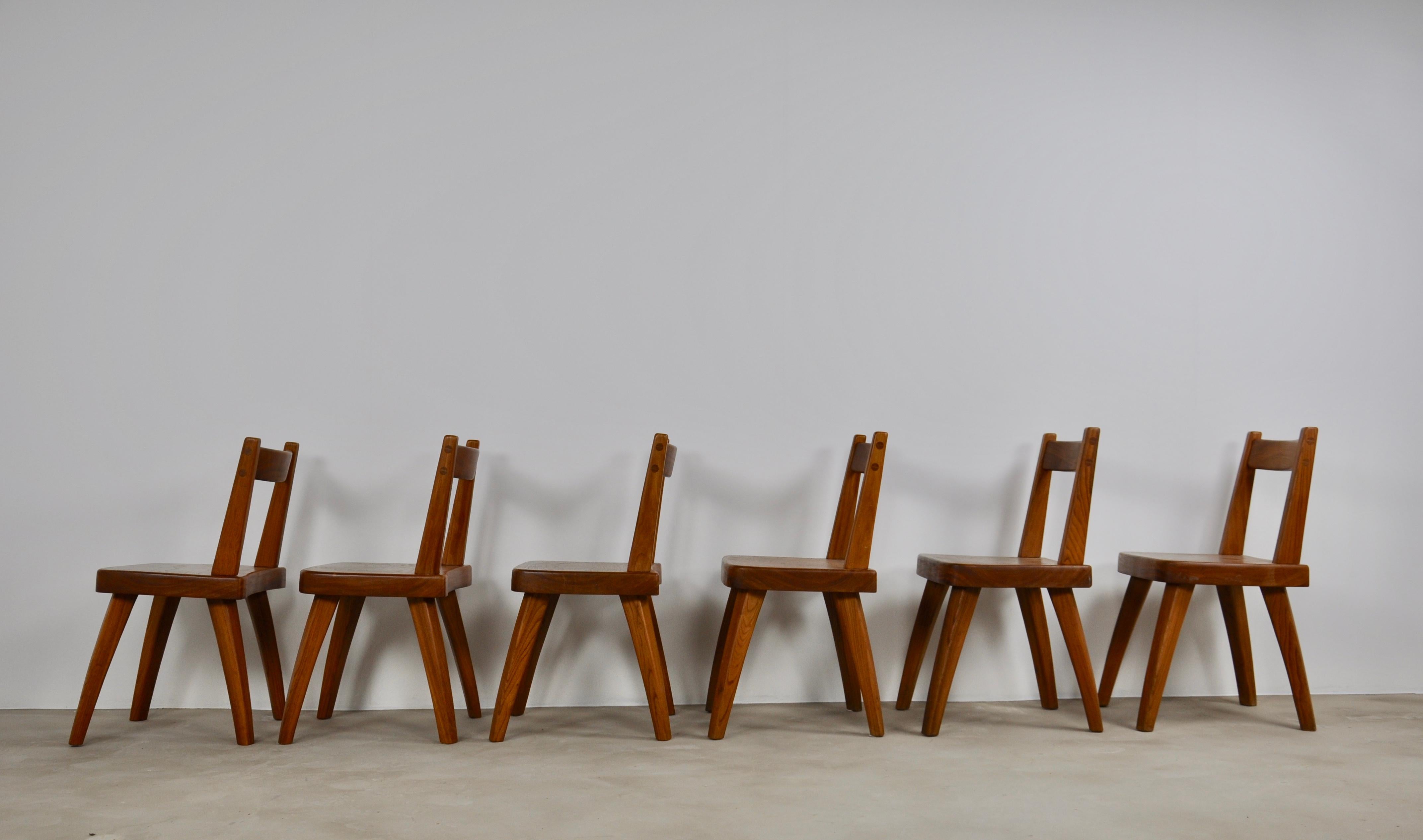 Elm Dining Table and Six Elm Chairs, 1960s 13