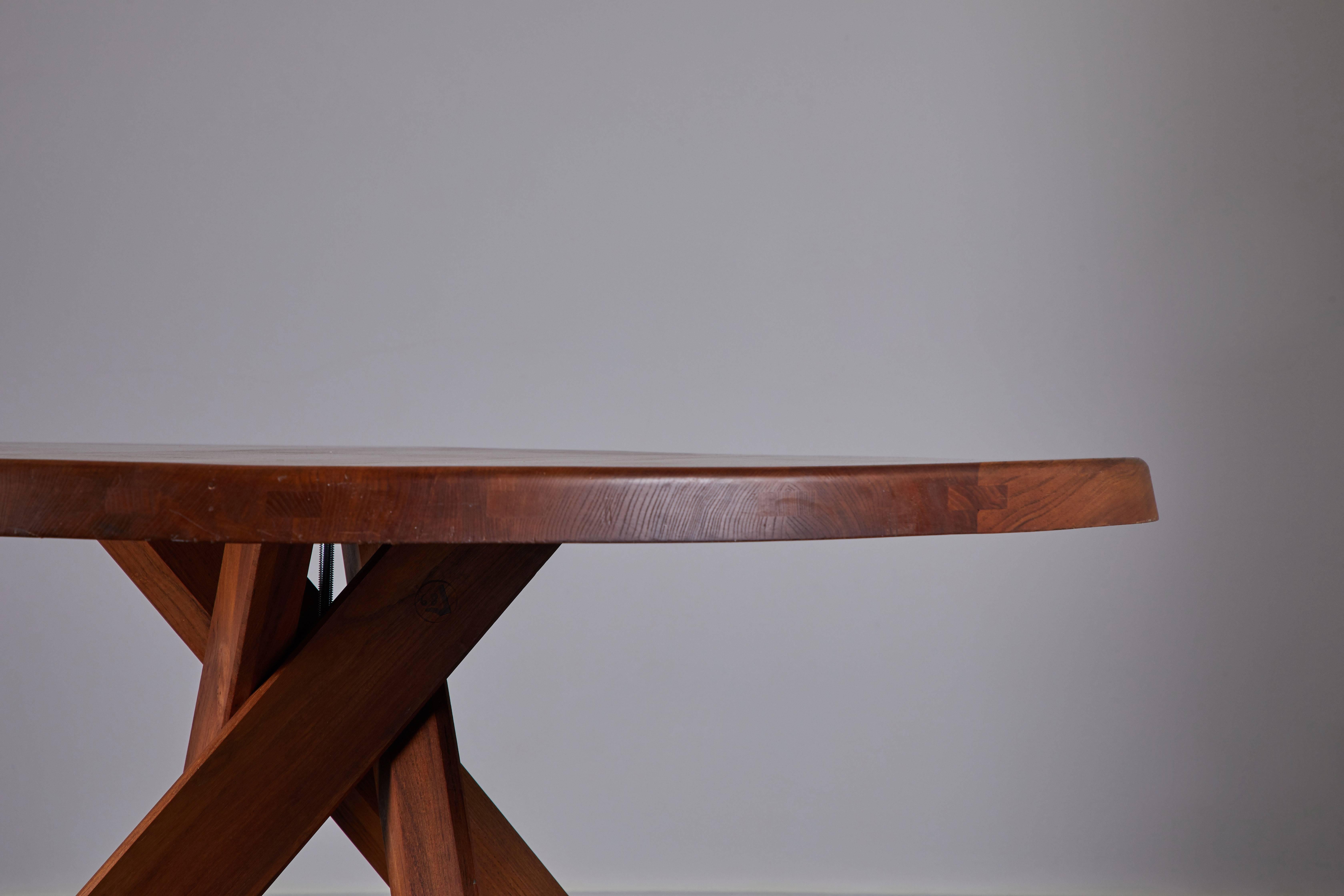 Elm Dining Table by Pierre Chapo 4