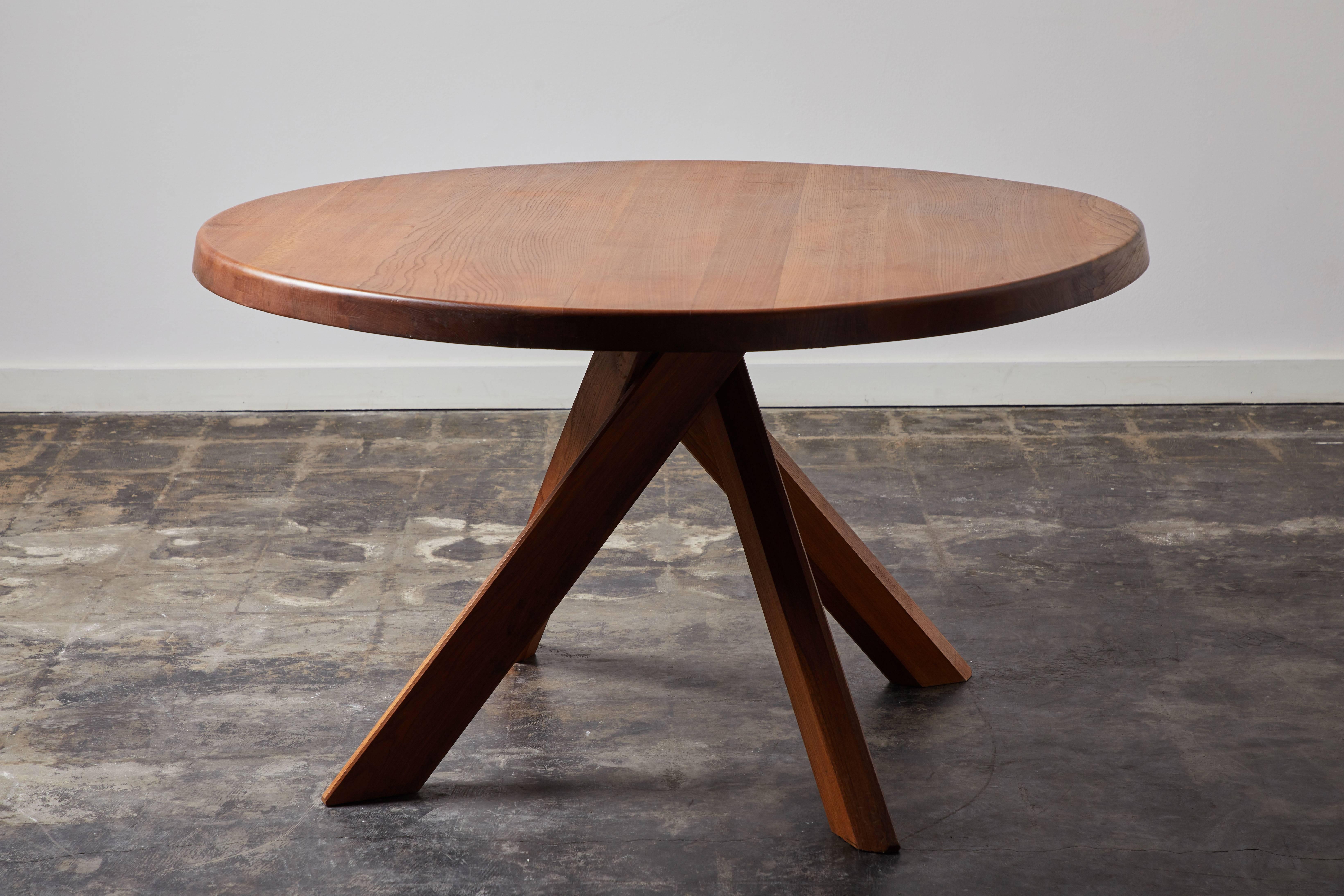 Elm Dining Table by Pierre Chapo In Excellent Condition In Los Angeles, CA