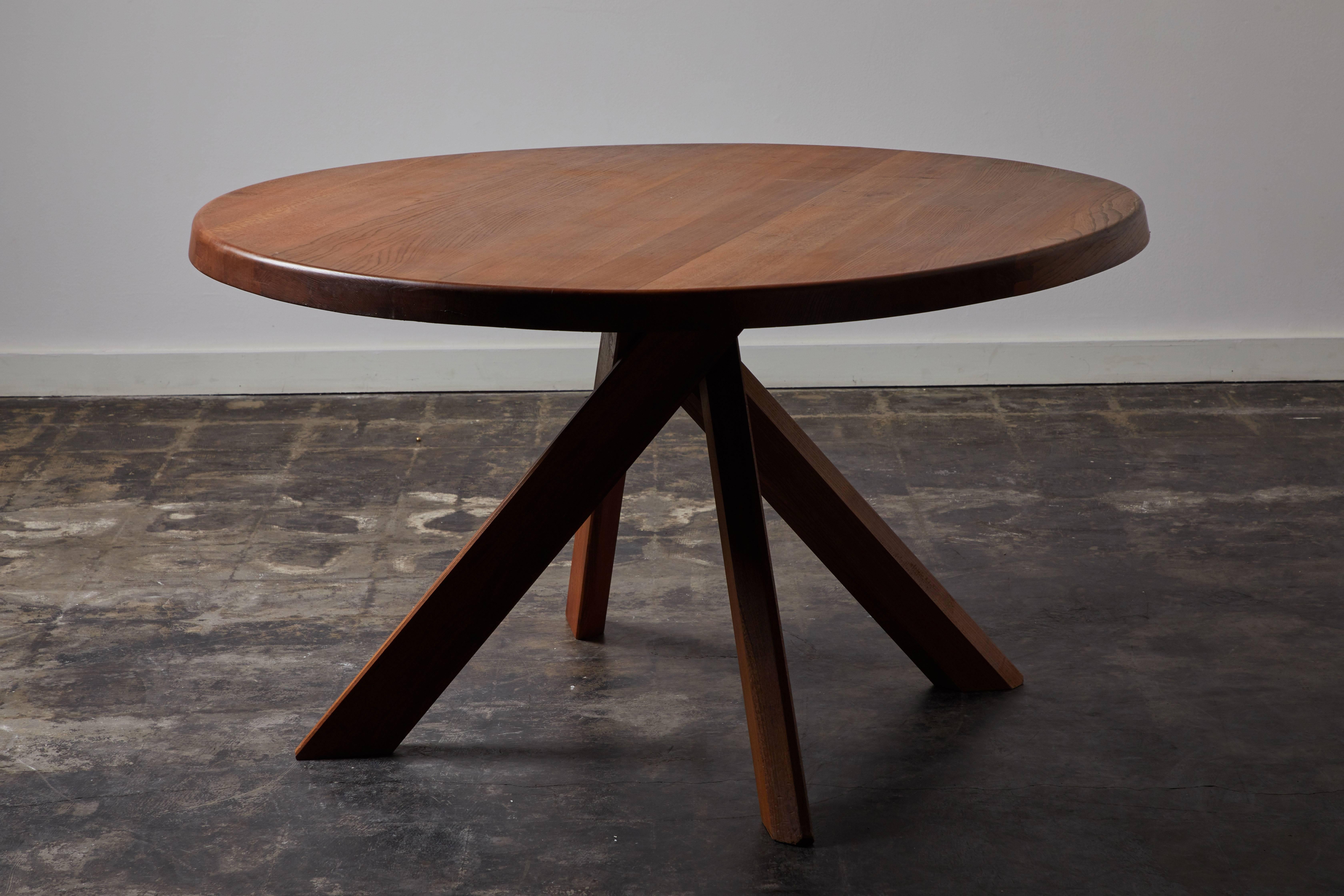 Elm Dining Table by Pierre Chapo 1