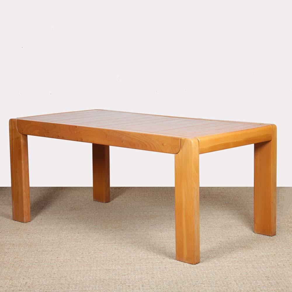 Late 20th Century Elm dining table for Maison Regain, 1970s For Sale