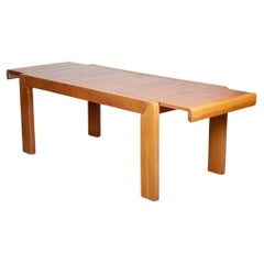 Elm dining table for Maison Regain, 1970s