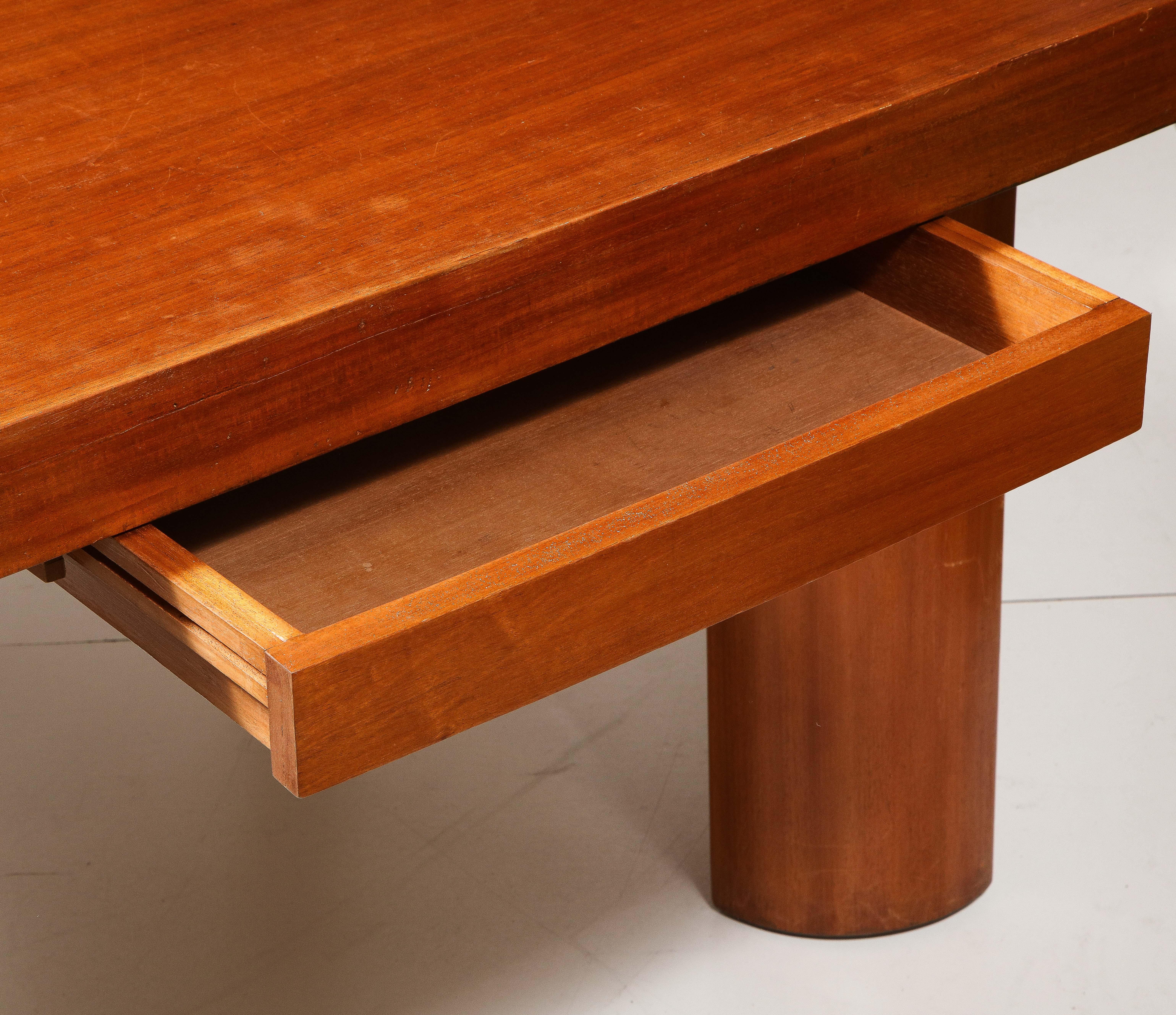 Elm Double Desk in the Manner of Charlotte Perriand, France, circa 1940 For Sale 3