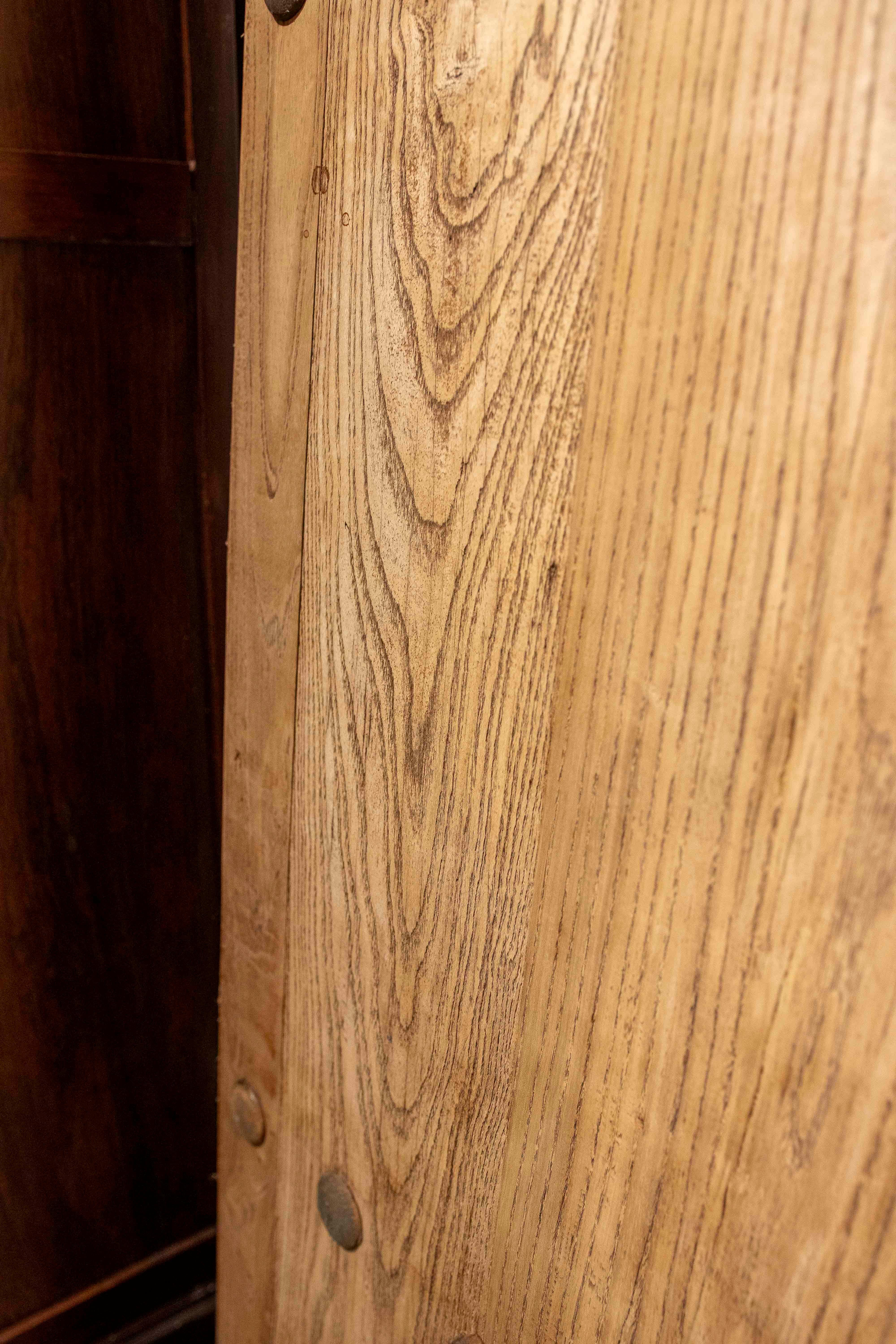 Elm Entrance Door in its Natural Colour with Iron Nails 11