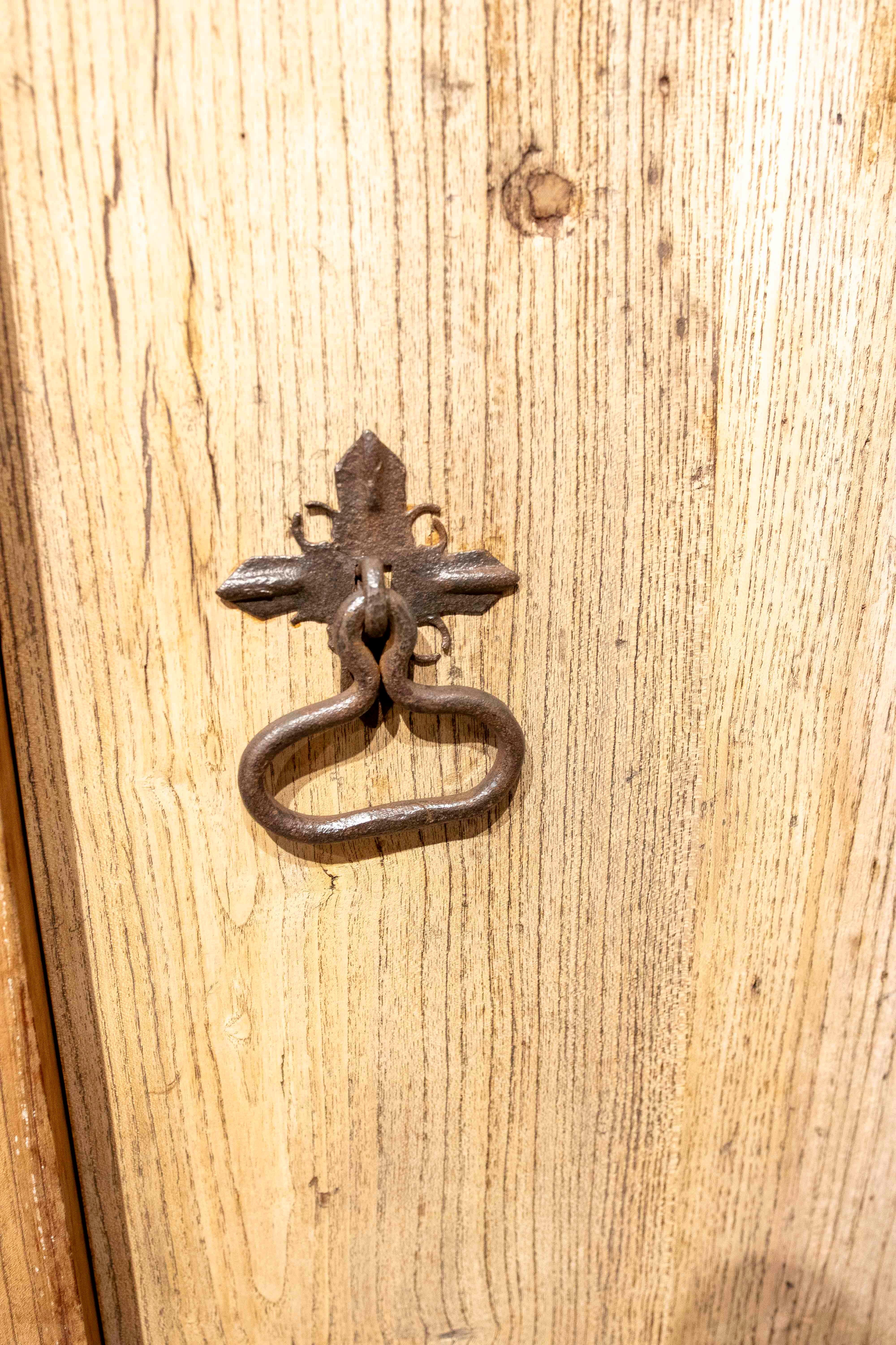 Elm Entrance Door in its Natural Colour with Iron Nails 4