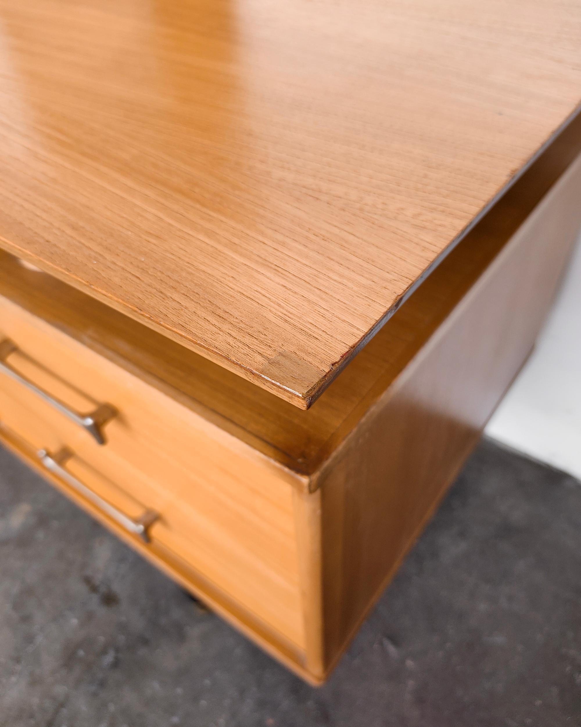 Elm Flip Top Vanity with Mirror and Drawers by Milo Baughman for Drexel 3