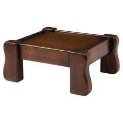 Elm Low Stool, France 1950's