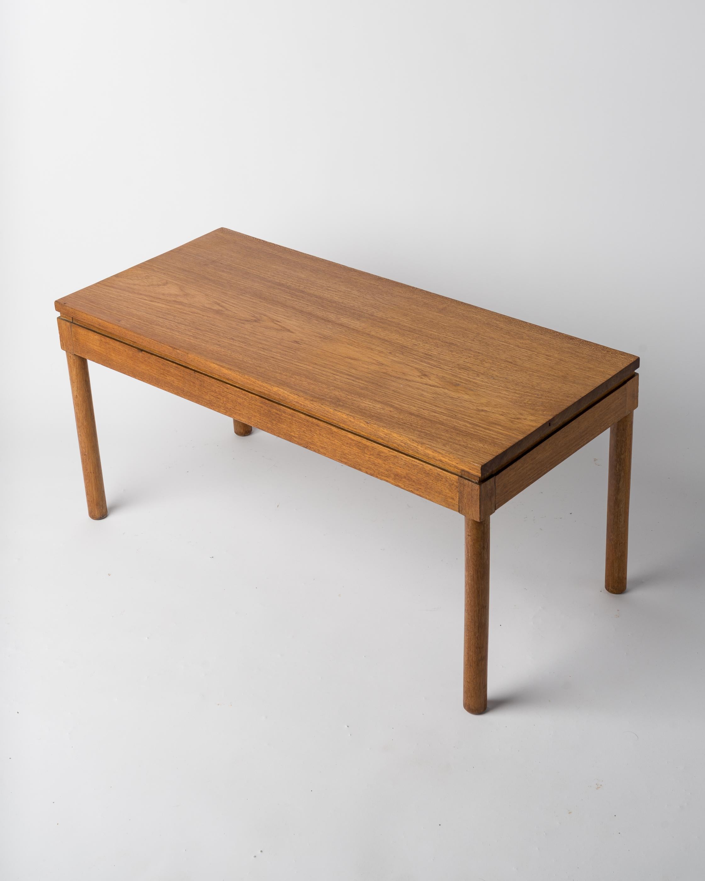 French Elm Minimalist Coffee Table by Pierre Gautier Delaye - France 1960's For Sale