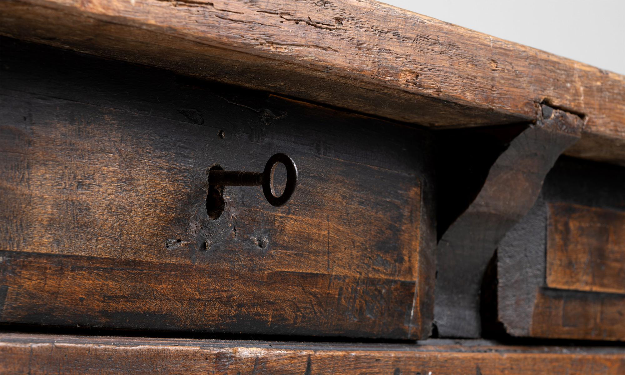 18th Century Elm & Oak Desk, Spain Circa 1790