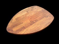 1960s Elm Ovoid Coffee Table Inspired by Charlotte Perriand
