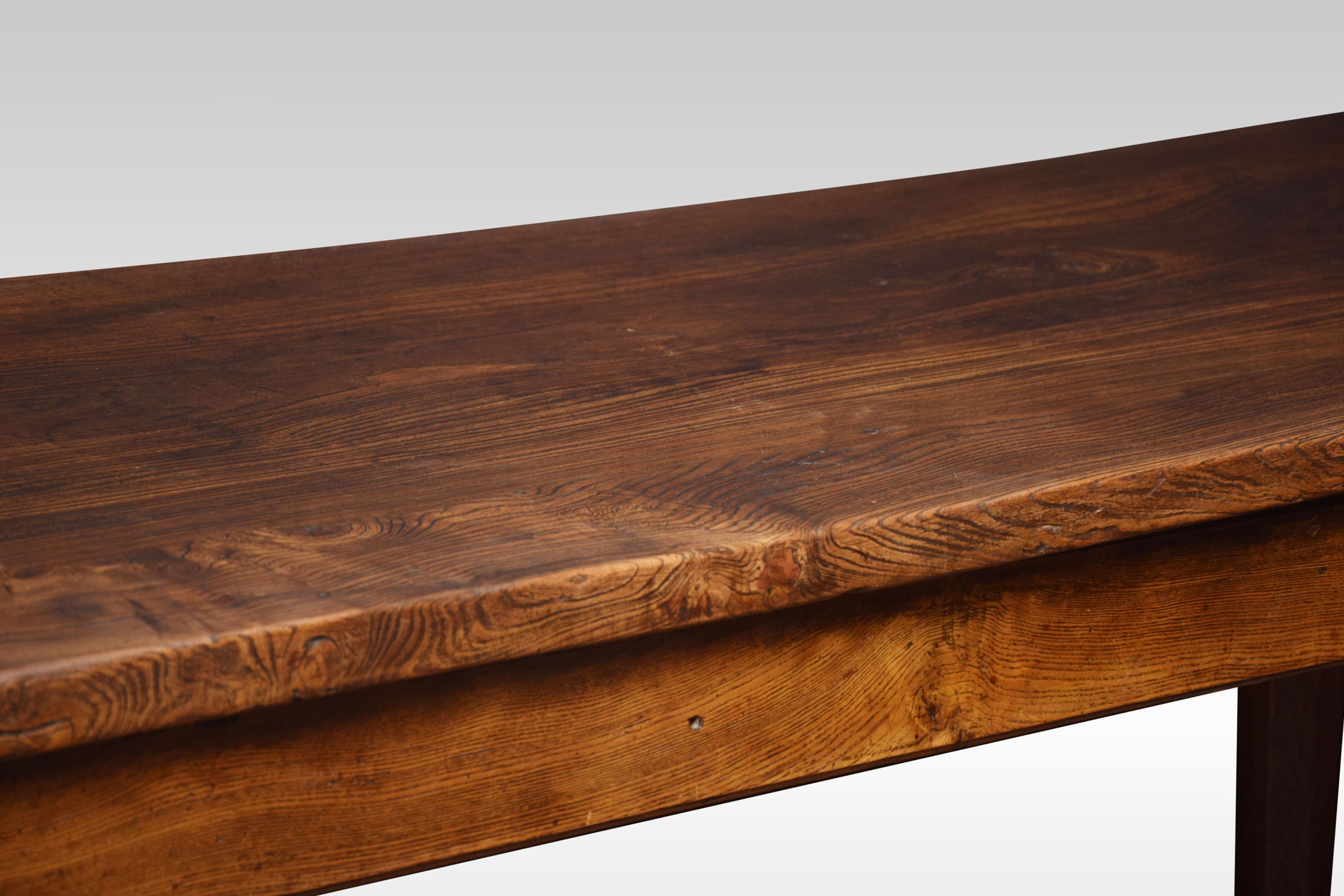 British Elm Plank Top Refectory Table