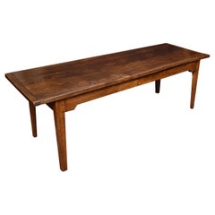 Antique Elm Plank Top Refectory Table