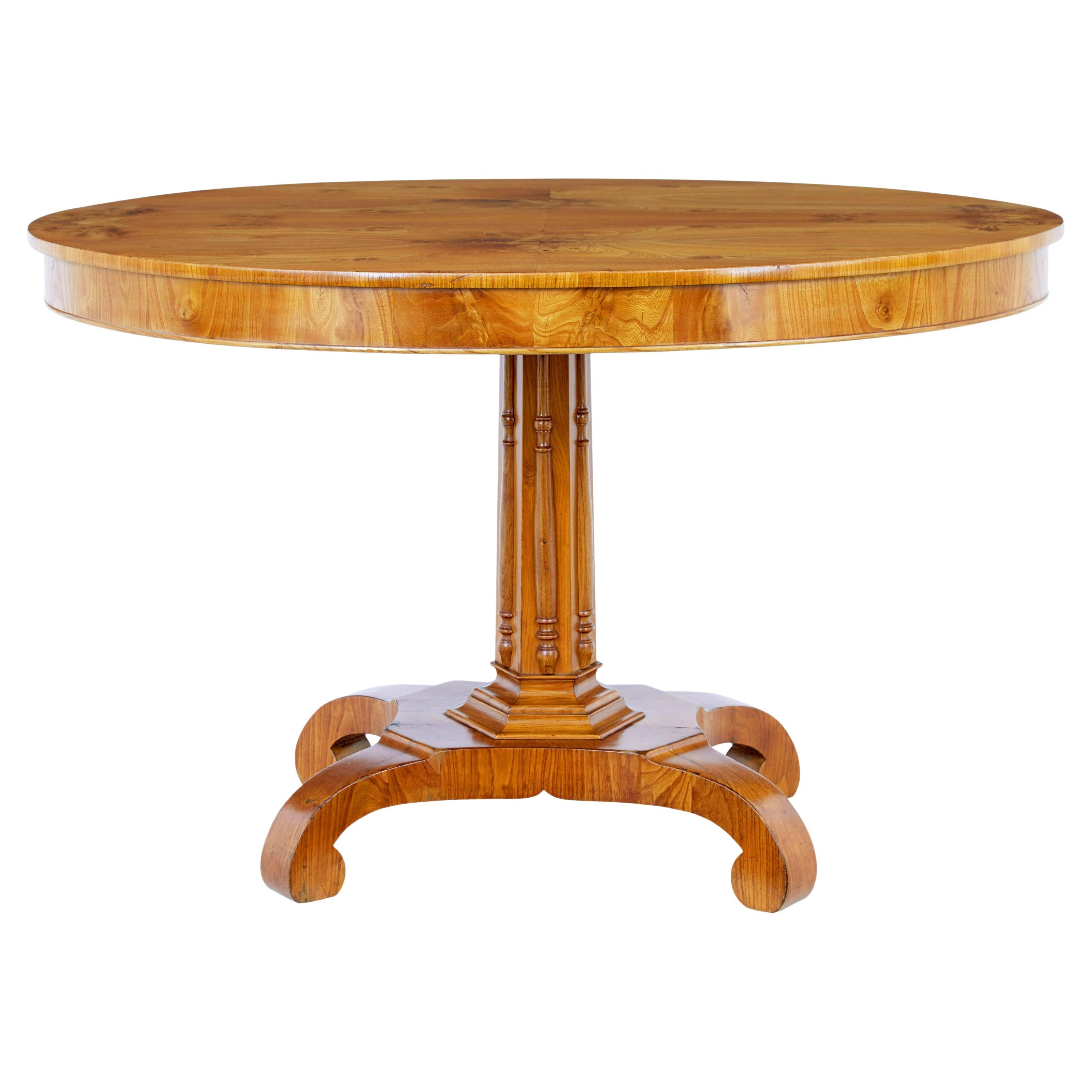 Elm Scandinavian 19th Century Oval Center Table For Sale