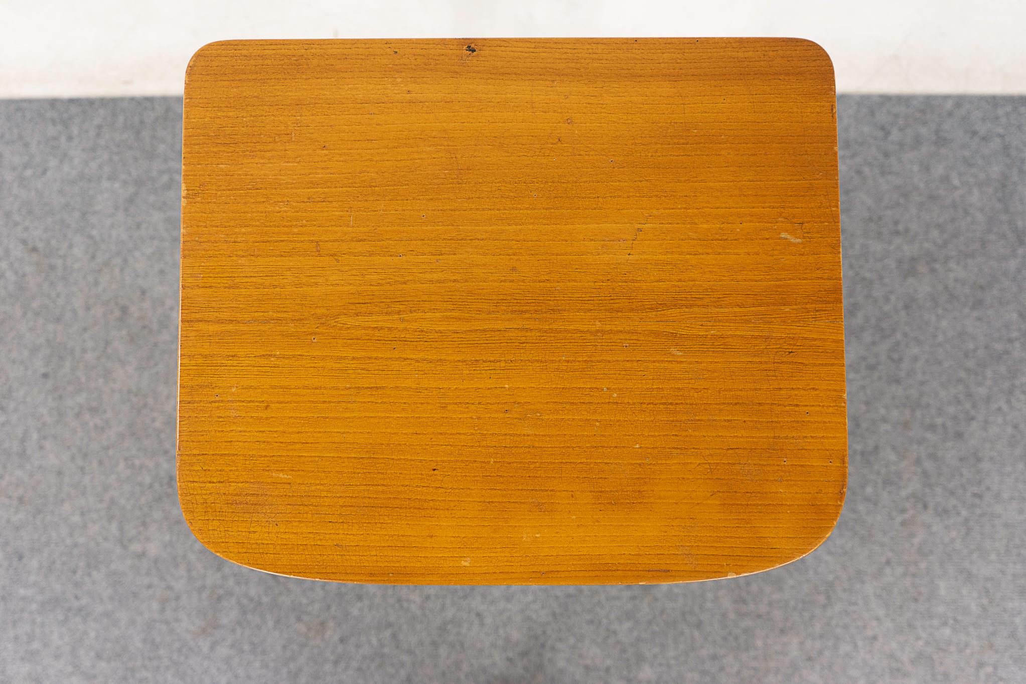 Veneer Elm Scandinavian Bedside Table For Sale