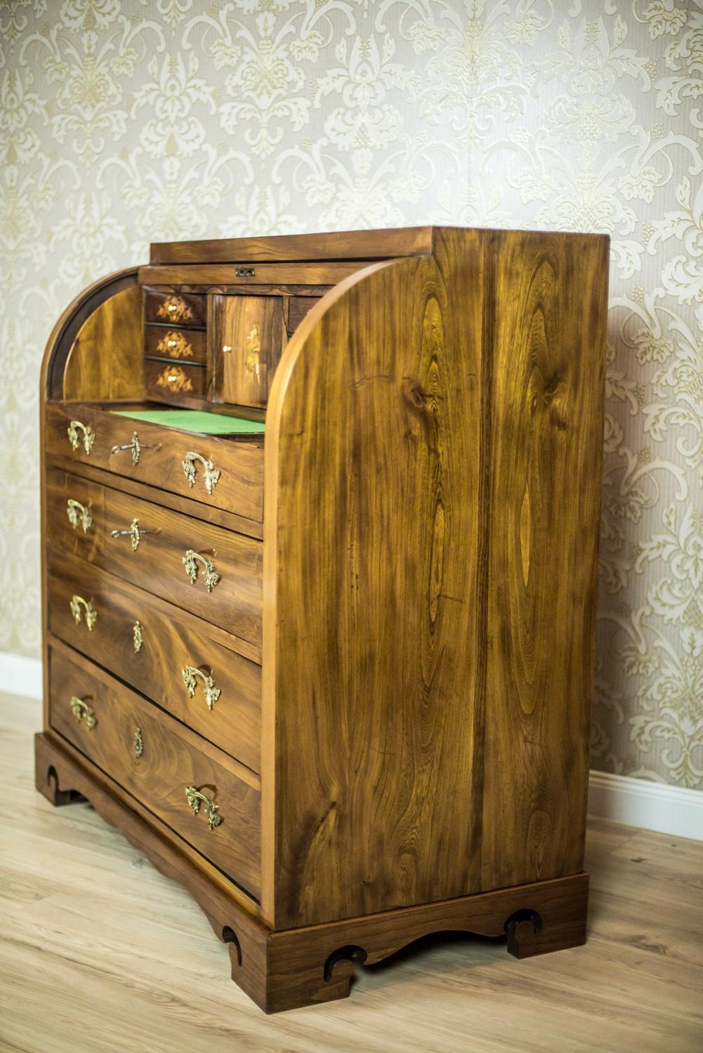 Elm Secretary Desk, circa the 19th Century In Good Condition For Sale In Opole, PL