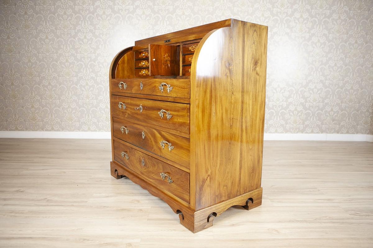 Secretario antiguo de madera de olmo de 1840 Pulido en venta