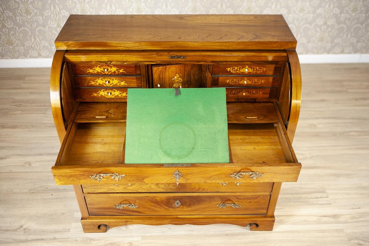 Secretario antiguo de madera de olmo de 1840 en venta 2