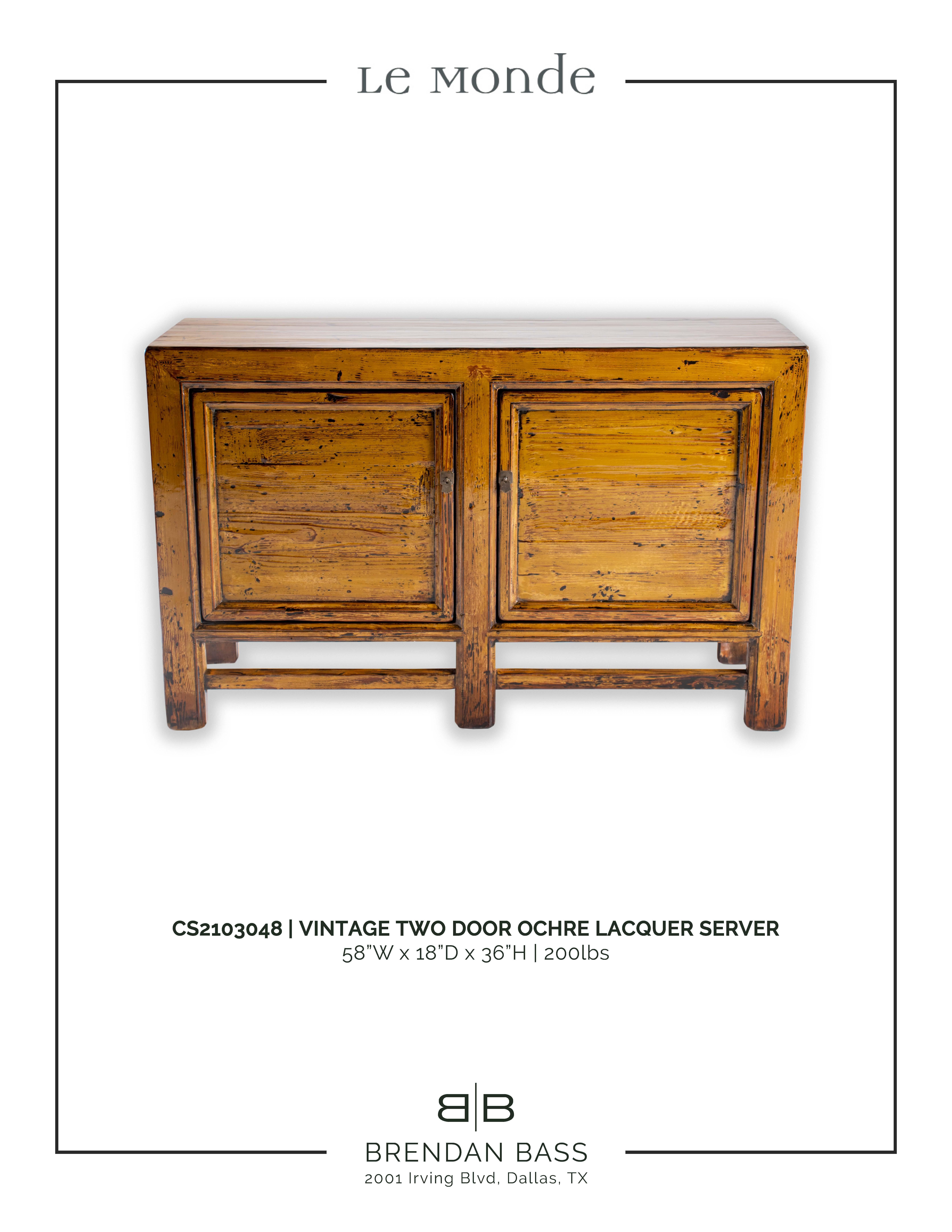 Elm Server in Ochre Laquer Patina 1