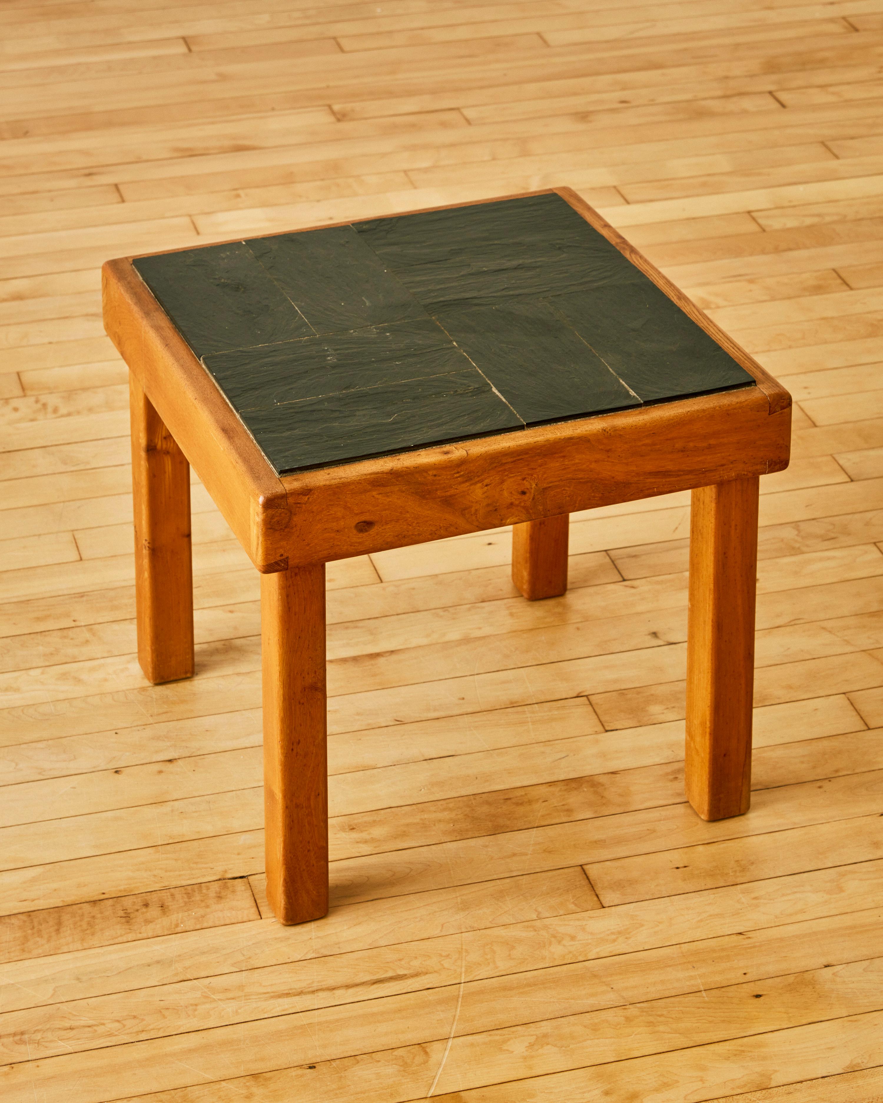 French Elm side table by Pierre Chapo for Maison Regain For Sale