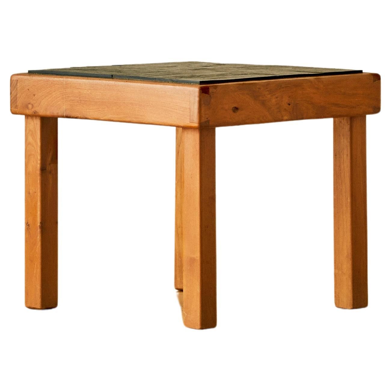 Elm side table by Pierre Chapo for Maison Regain For Sale