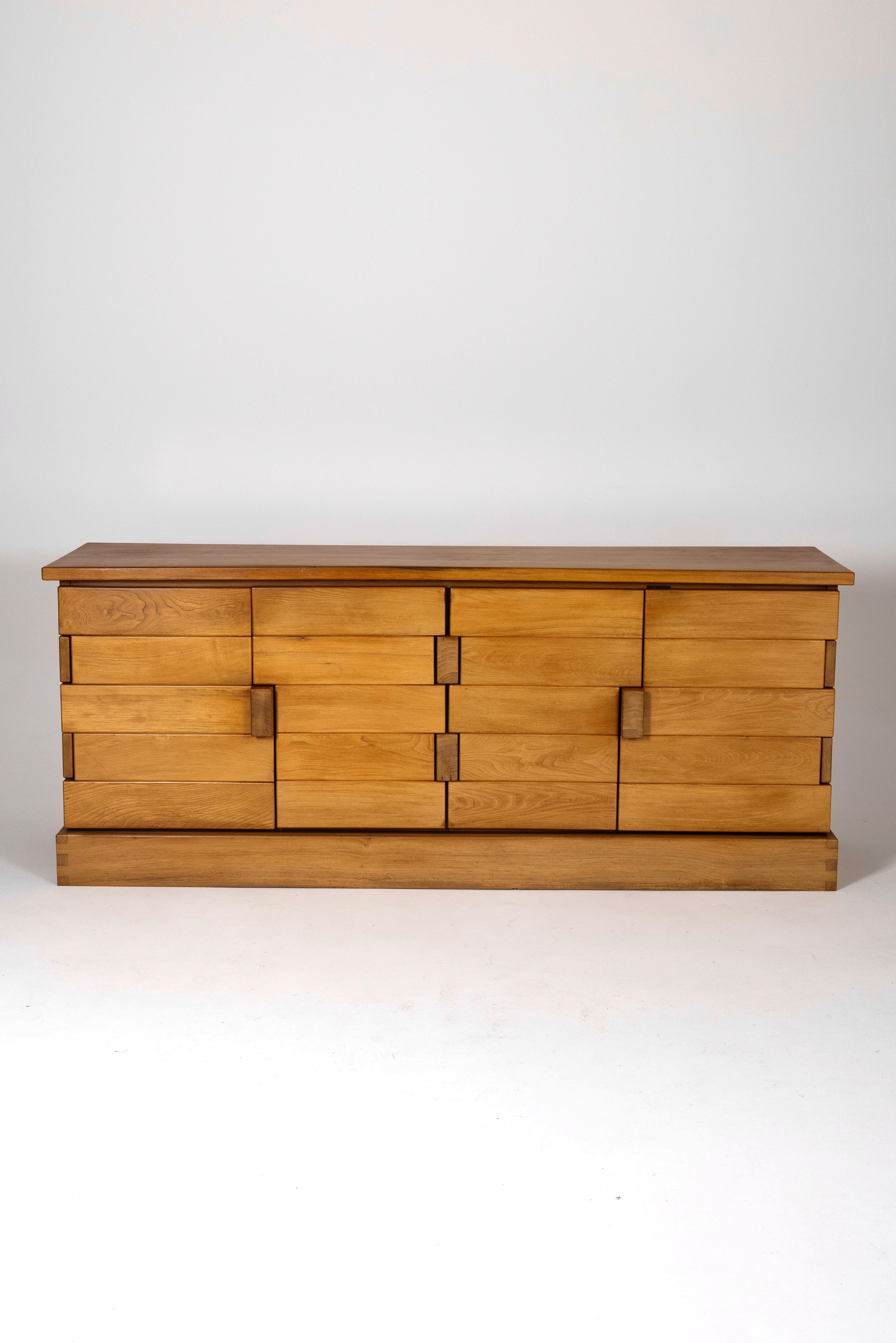Elm sideboard by Maison Regain In Good Condition In PARIS, FR