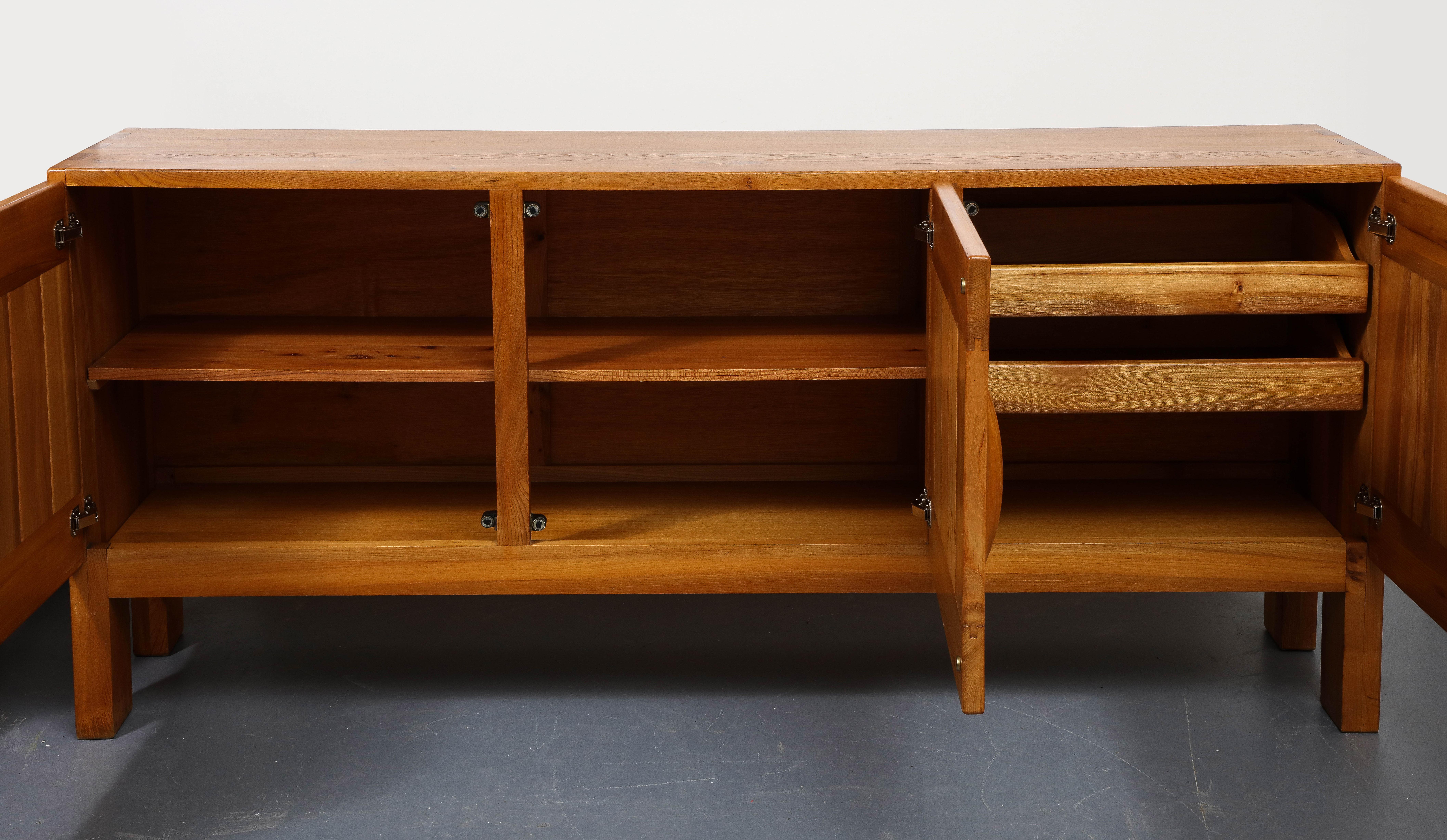 Elm Sideboard by Maison Regain, France, circa 1960s In Good Condition In New York City, NY