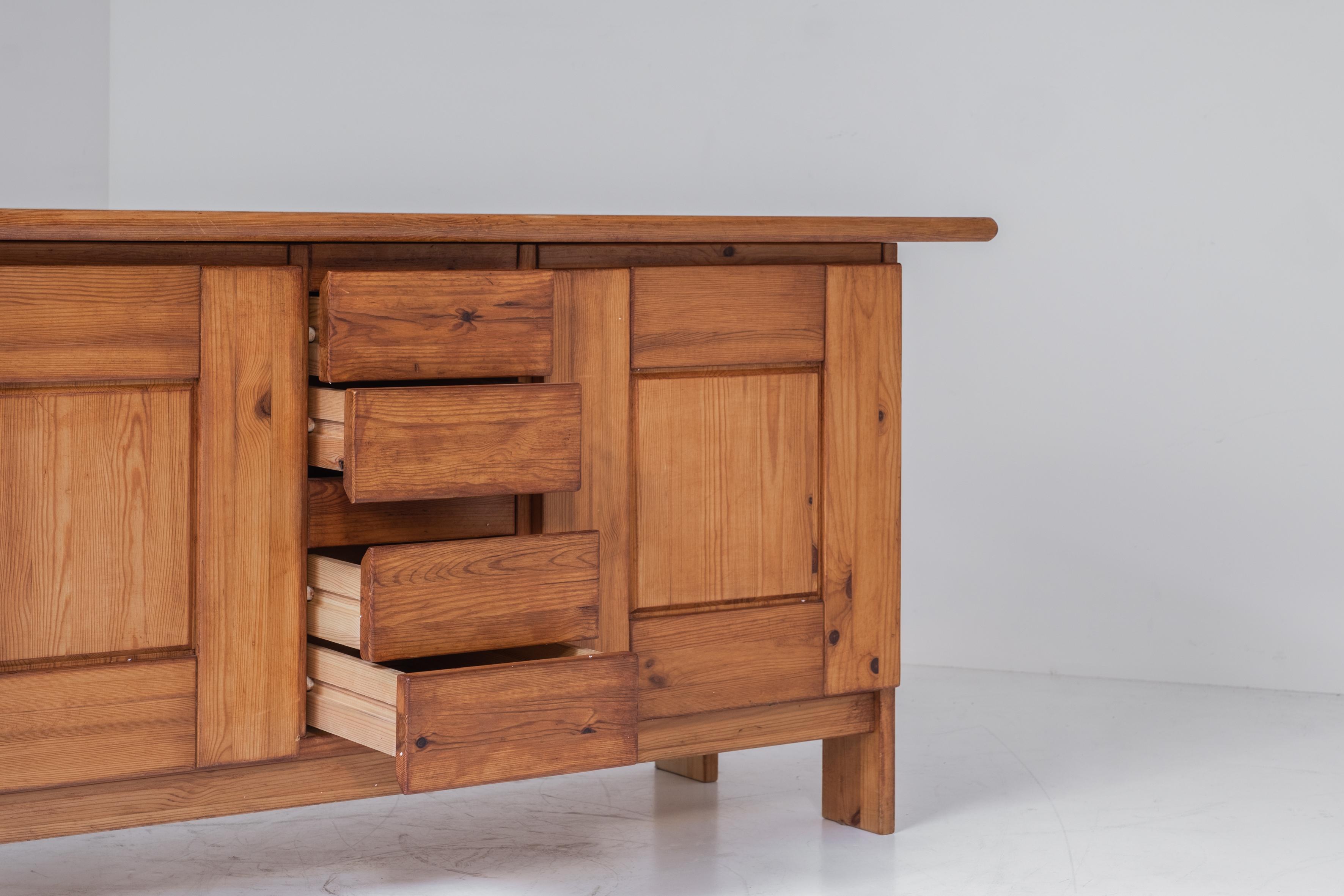 Elm Sideboard in the Manner of Pierre Chapo, France, 1960s 5