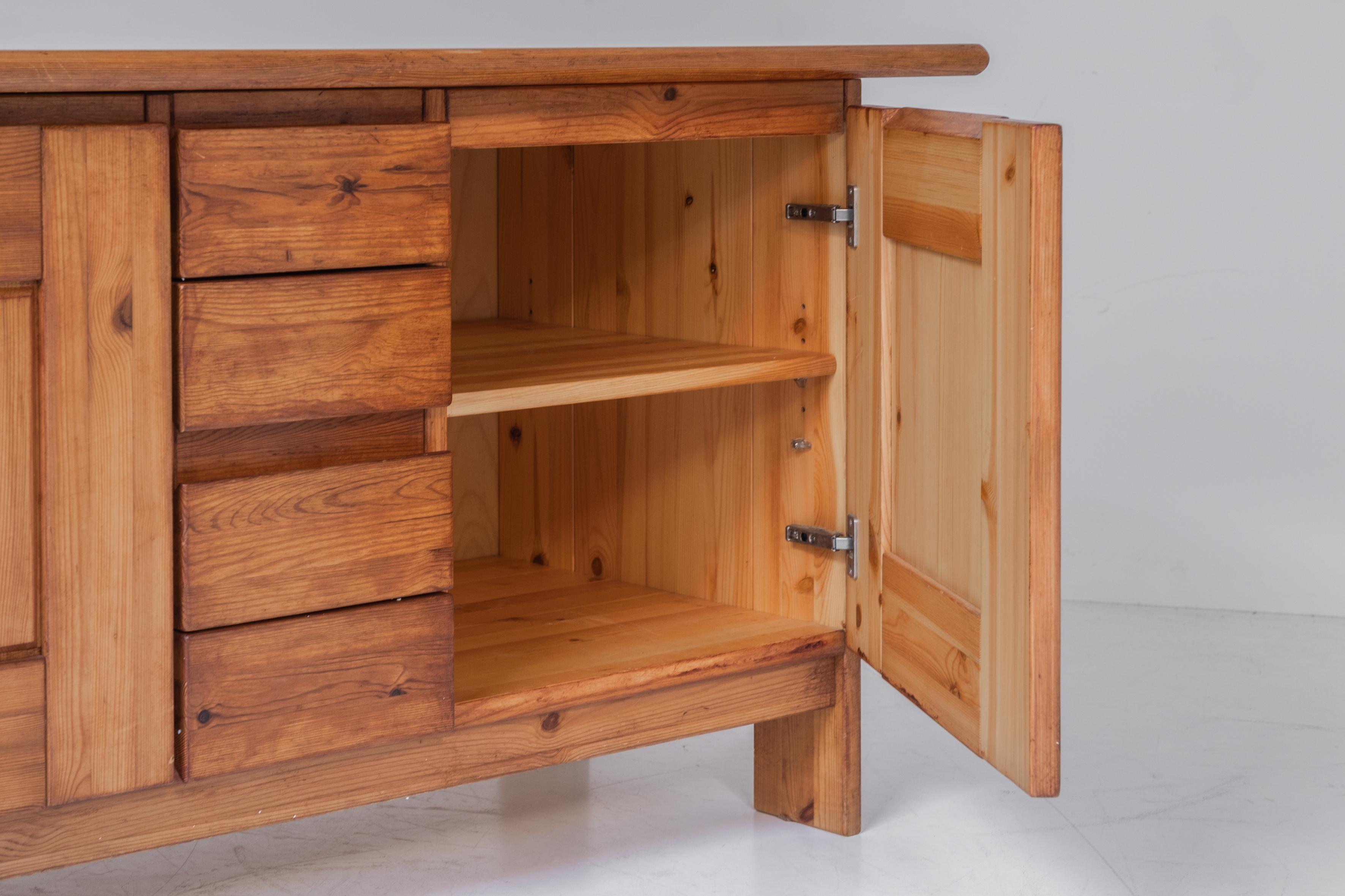 Elm Sideboard in the Manner of Pierre Chapo, France, 1960s 6