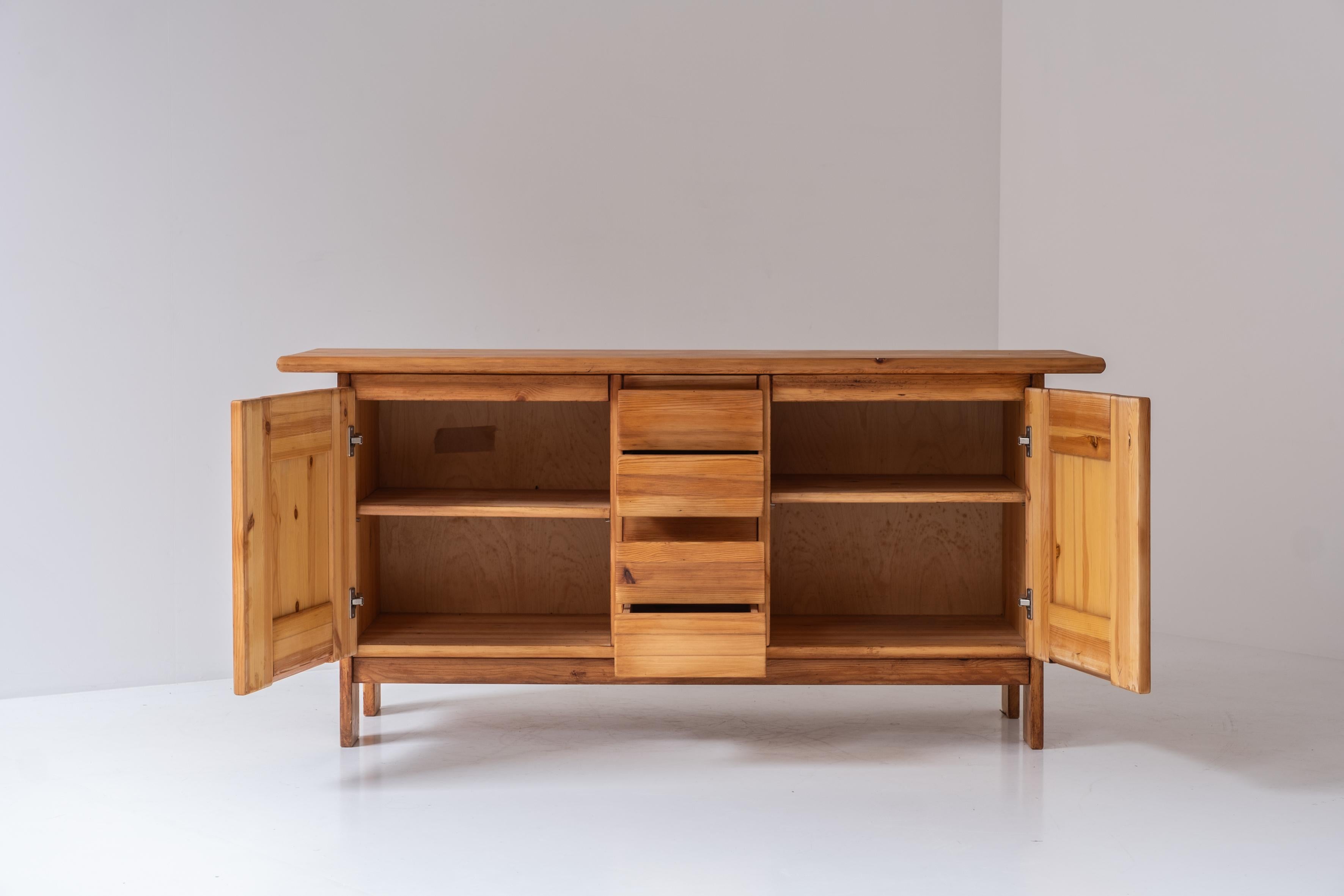 Mid-Century Modern Elm Sideboard in the Manner of Pierre Chapo, France, 1960s For Sale