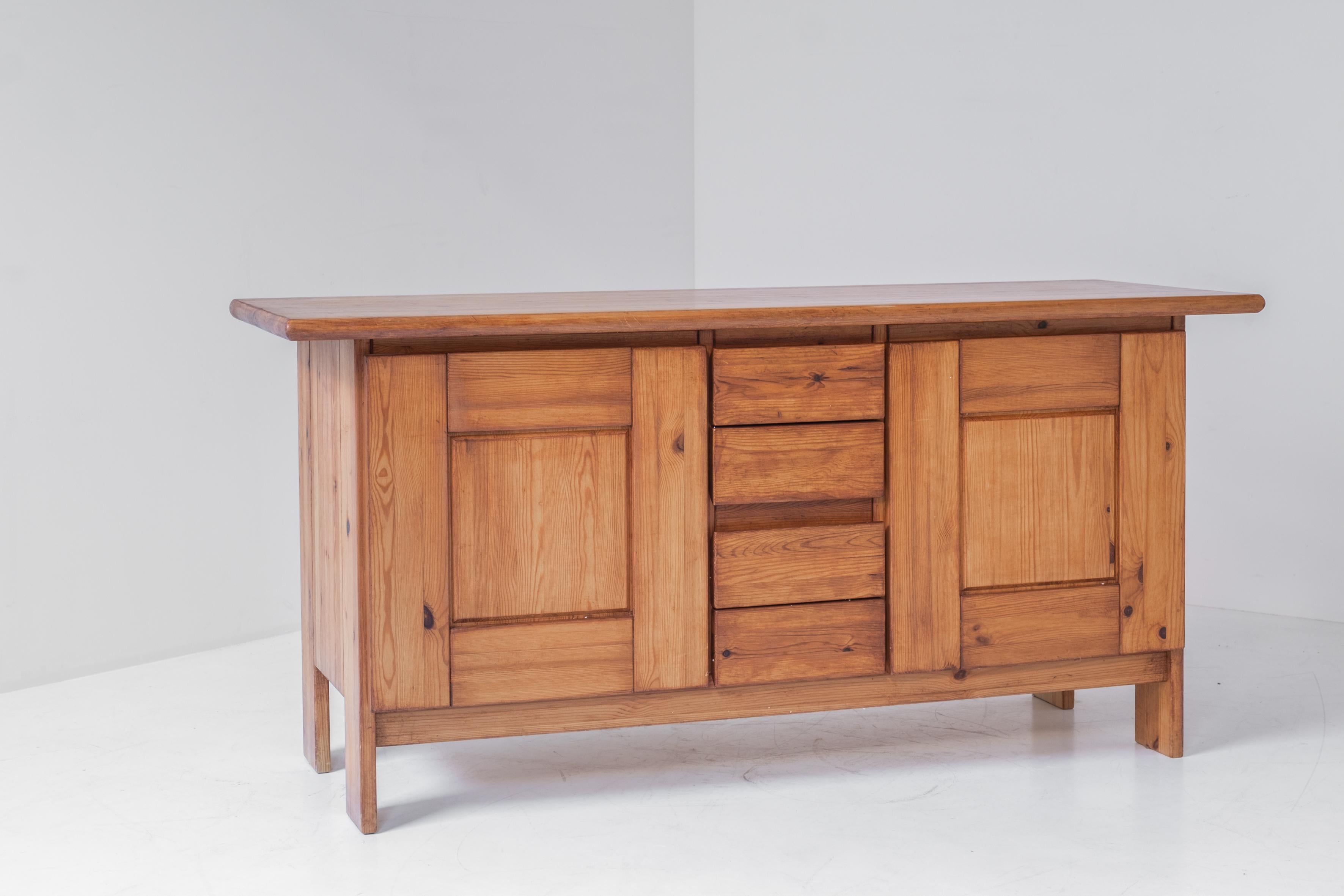 Elm Sideboard in the Manner of Pierre Chapo, France, 1960s 2