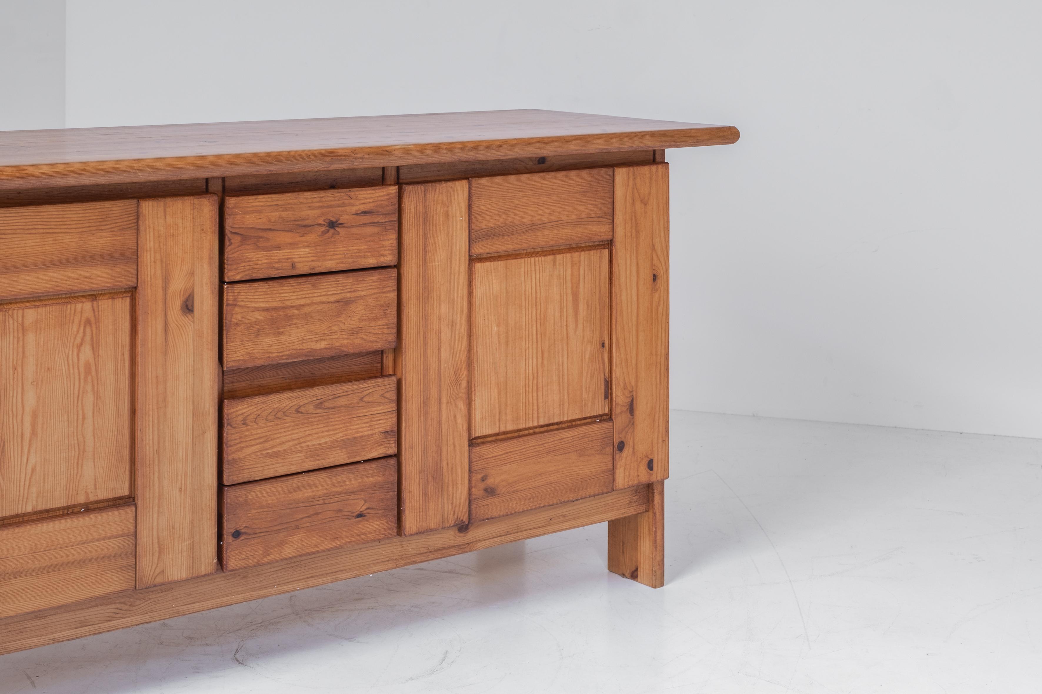 Elm Sideboard in the Manner of Pierre Chapo, France, 1960s 3