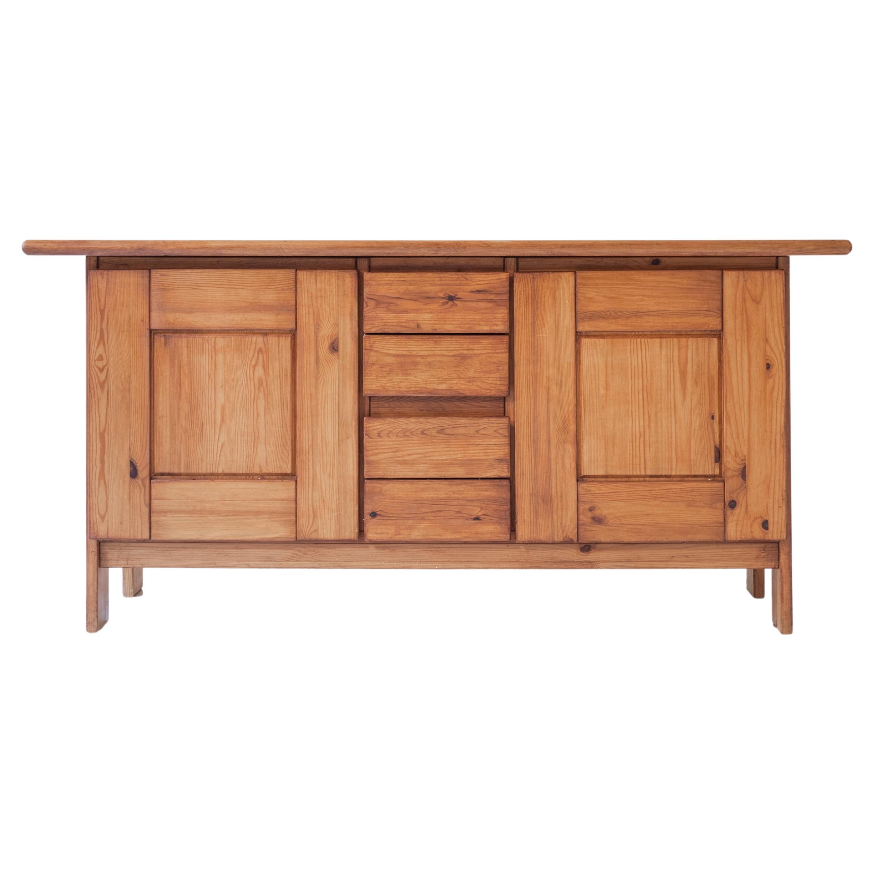 Elm Sideboard in the Manner of Pierre Chapo, France, 1960s