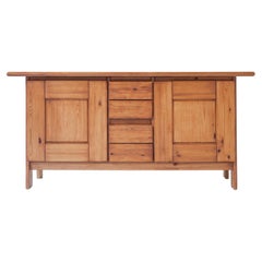 Elm Sideboard in the Manner of Pierre Chapo, France, 1960s