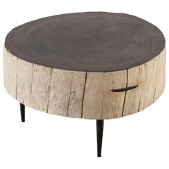Elm Slab Coffee Table Marine Lacquer Top