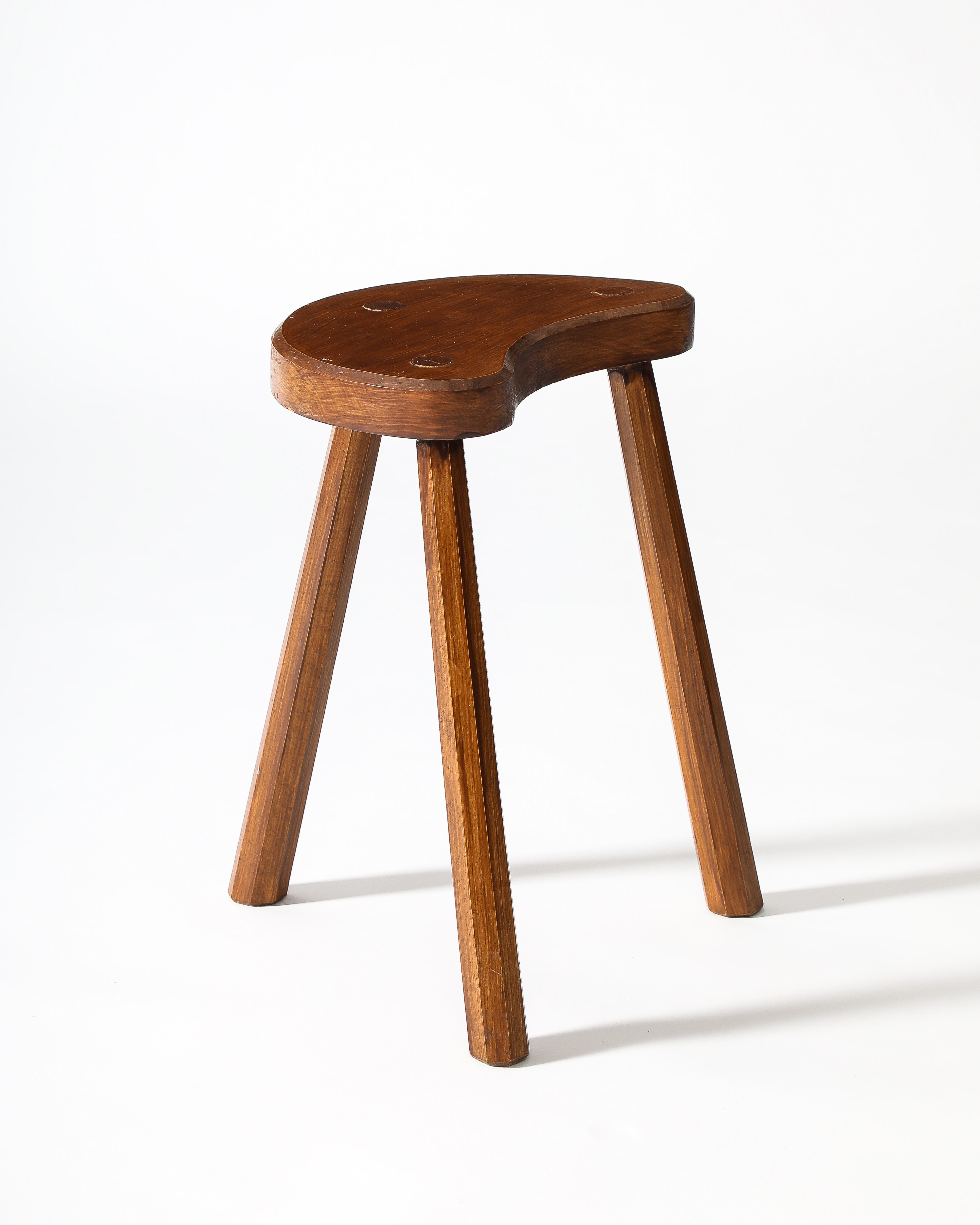 Taburete de olmo, Francia, c. 1960 en venta 6