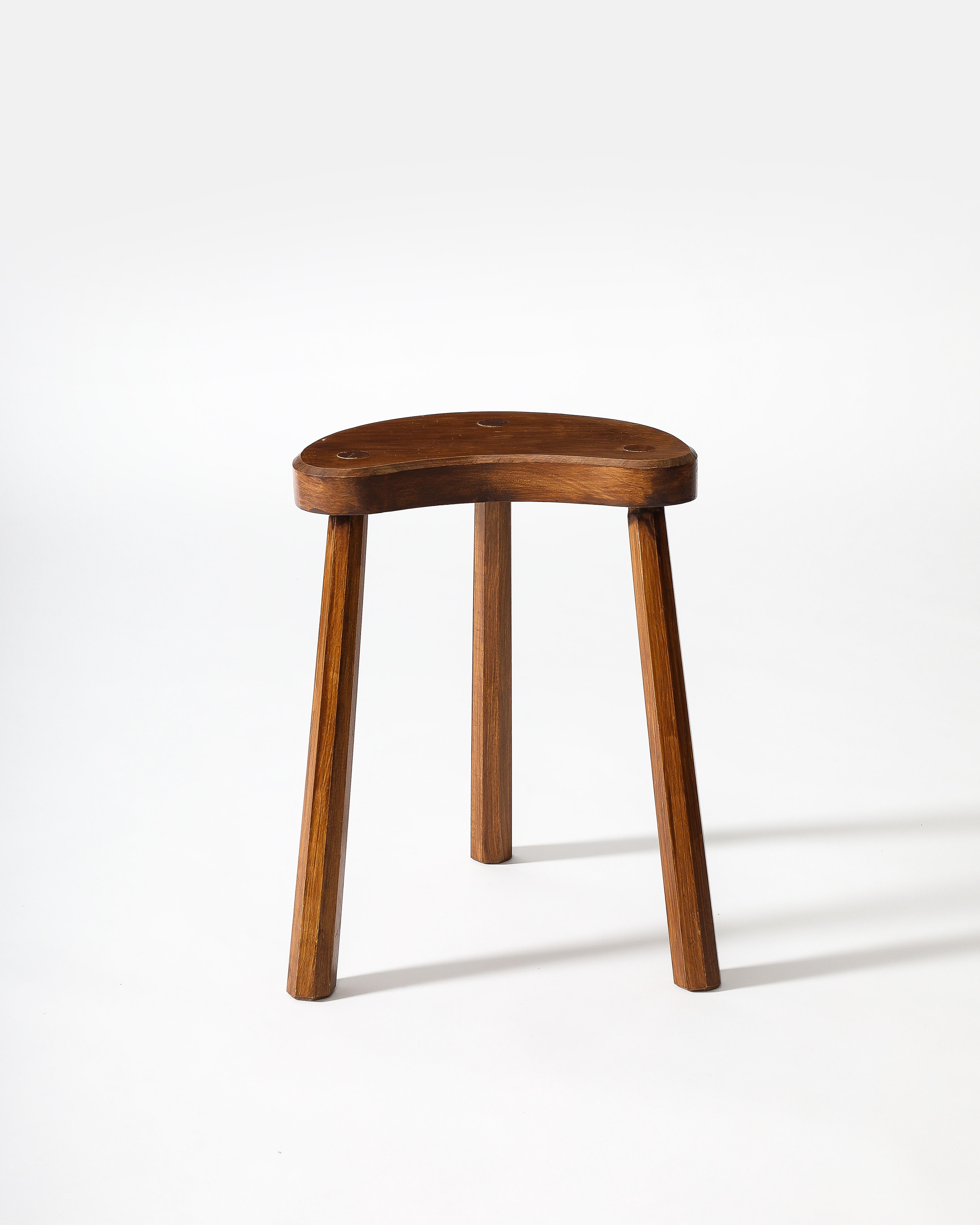 Taburete de olmo, Francia, c. 1960 en venta 1