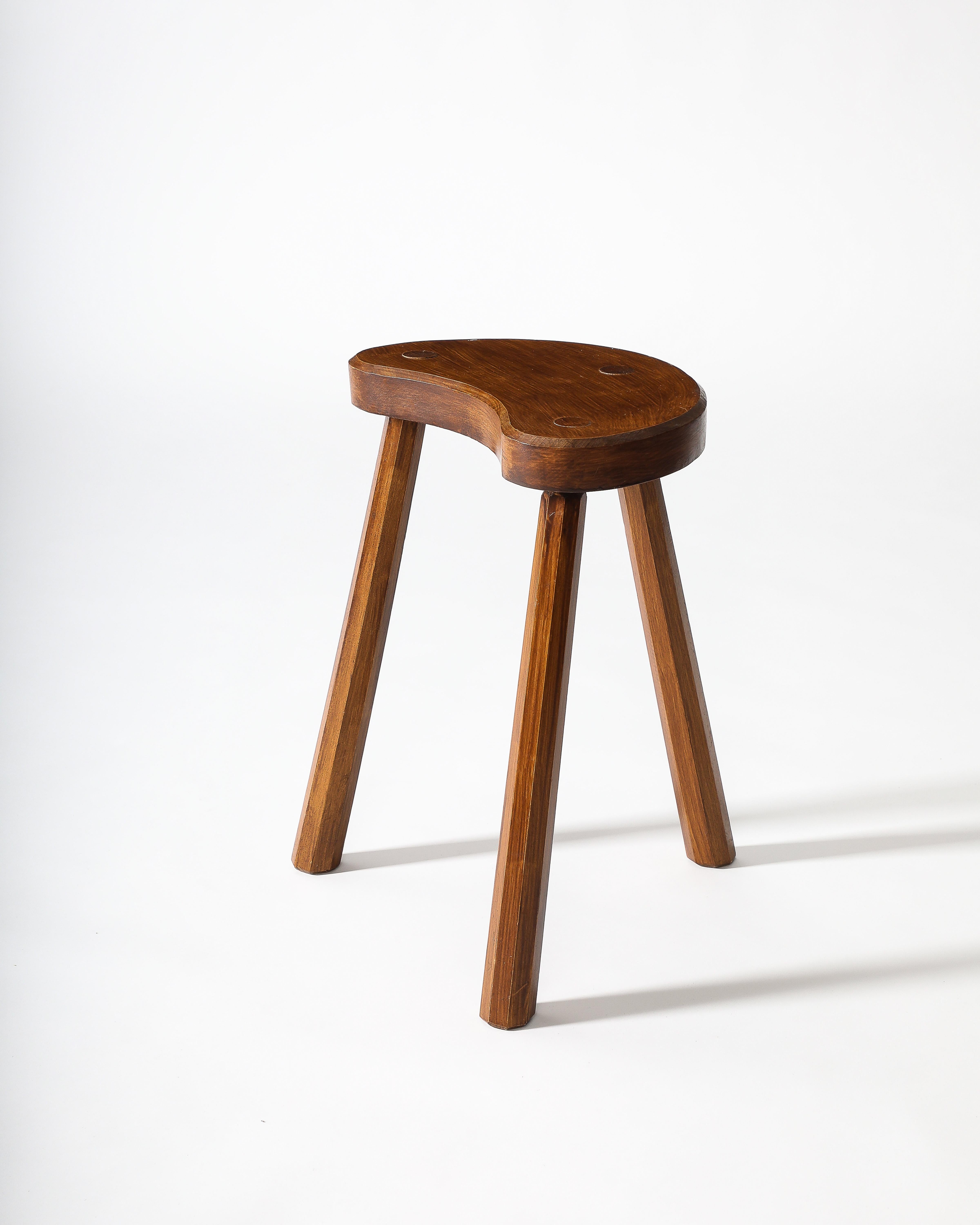 Taburete de olmo, Francia, c. 1960 en venta 2