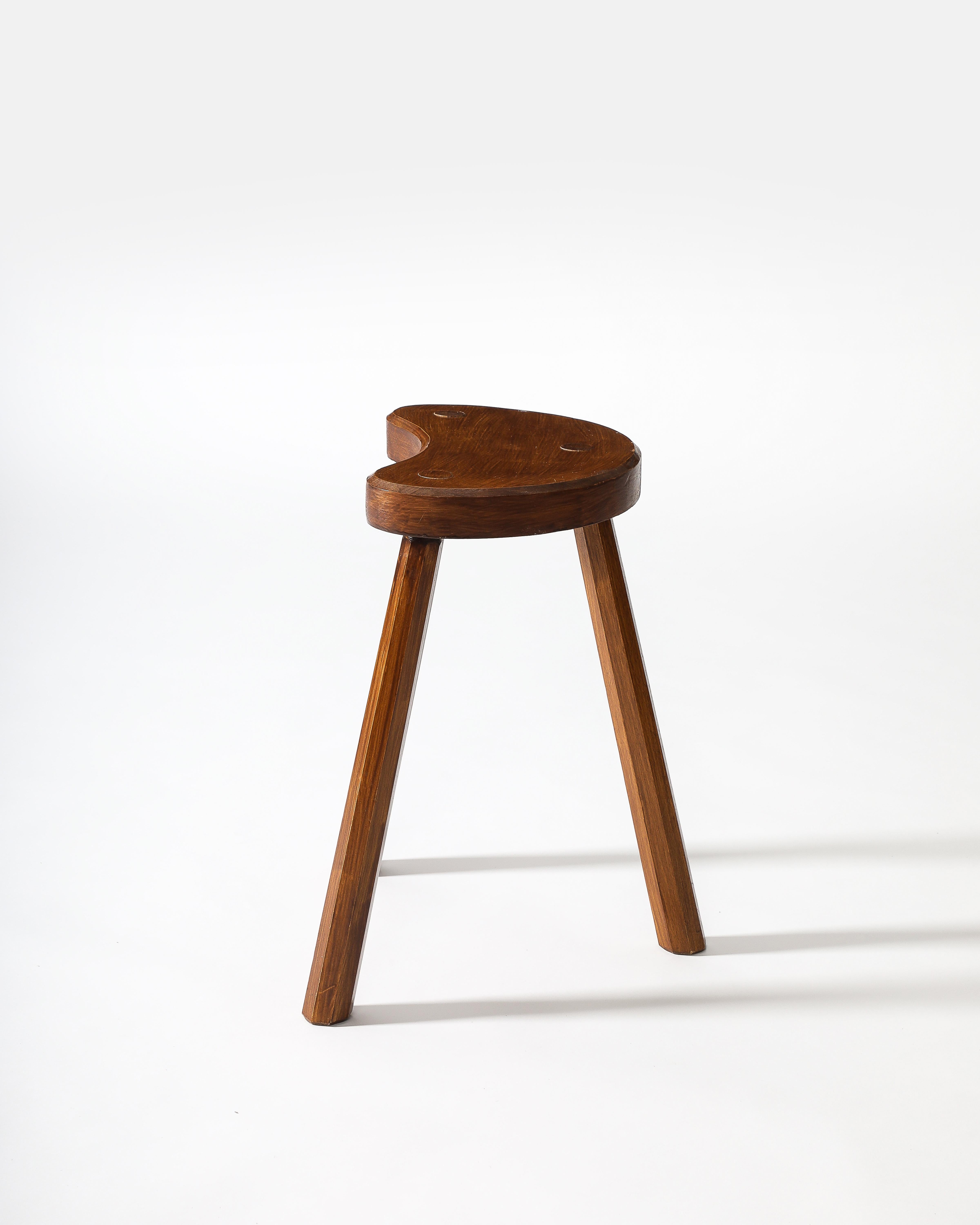 Taburete de olmo, Francia, c. 1960 en venta 3