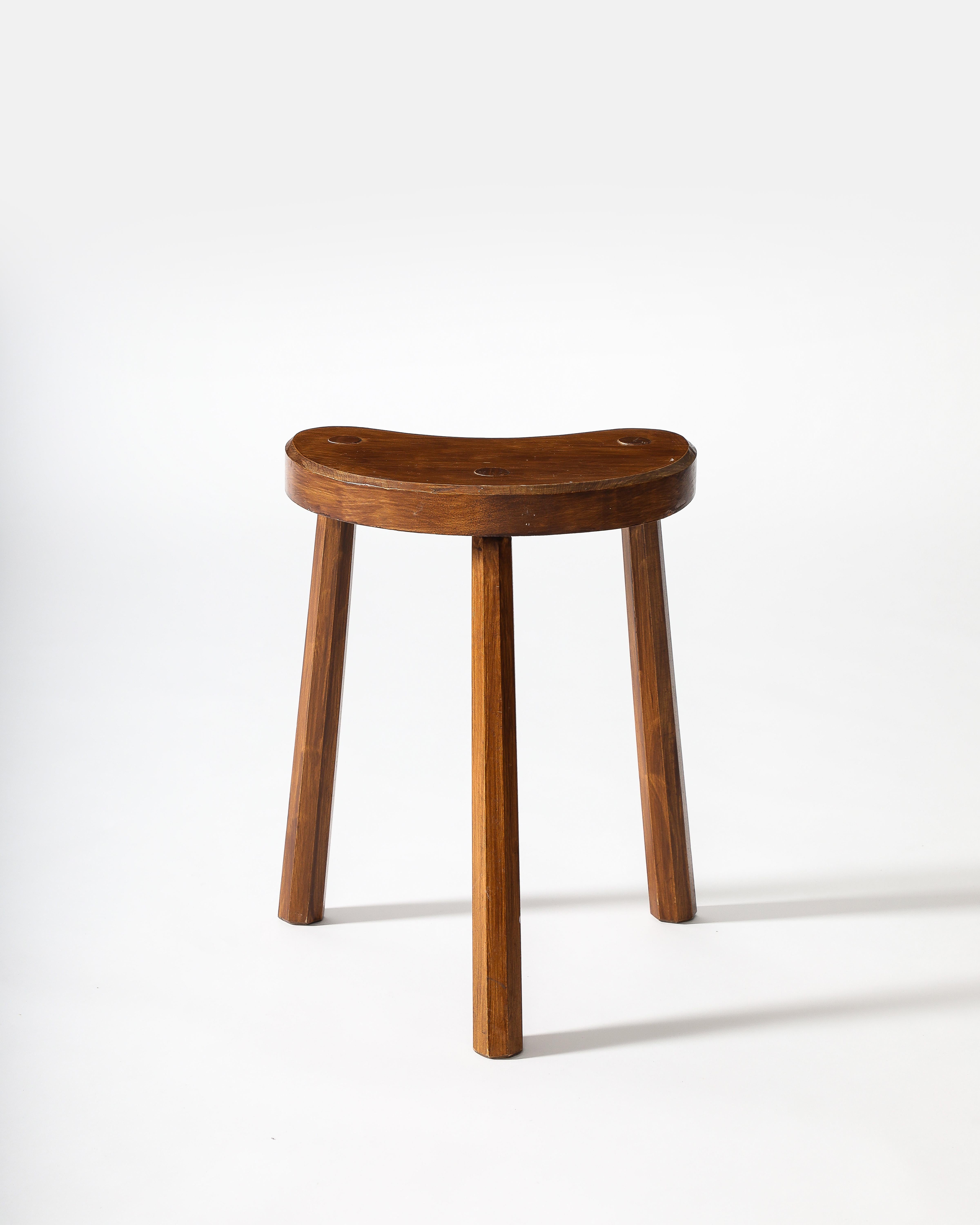 Taburete de olmo, Francia, c. 1960 en venta 4