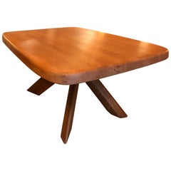 Table en orme modèle Aban T35c de Pierre Chapo
