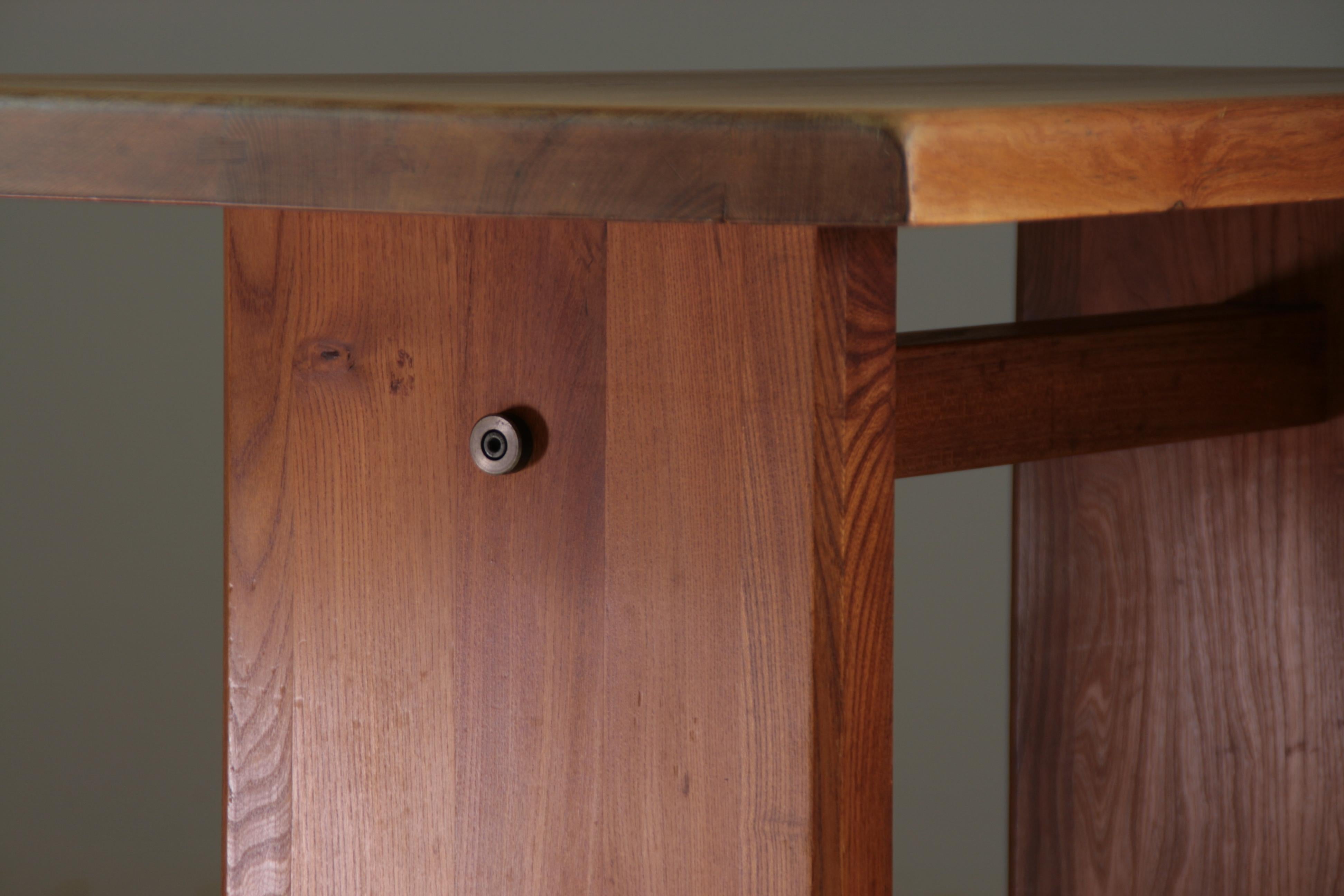 Elm Table Model T14a by Pierre Chapo from the 1960s, France For Sale 6